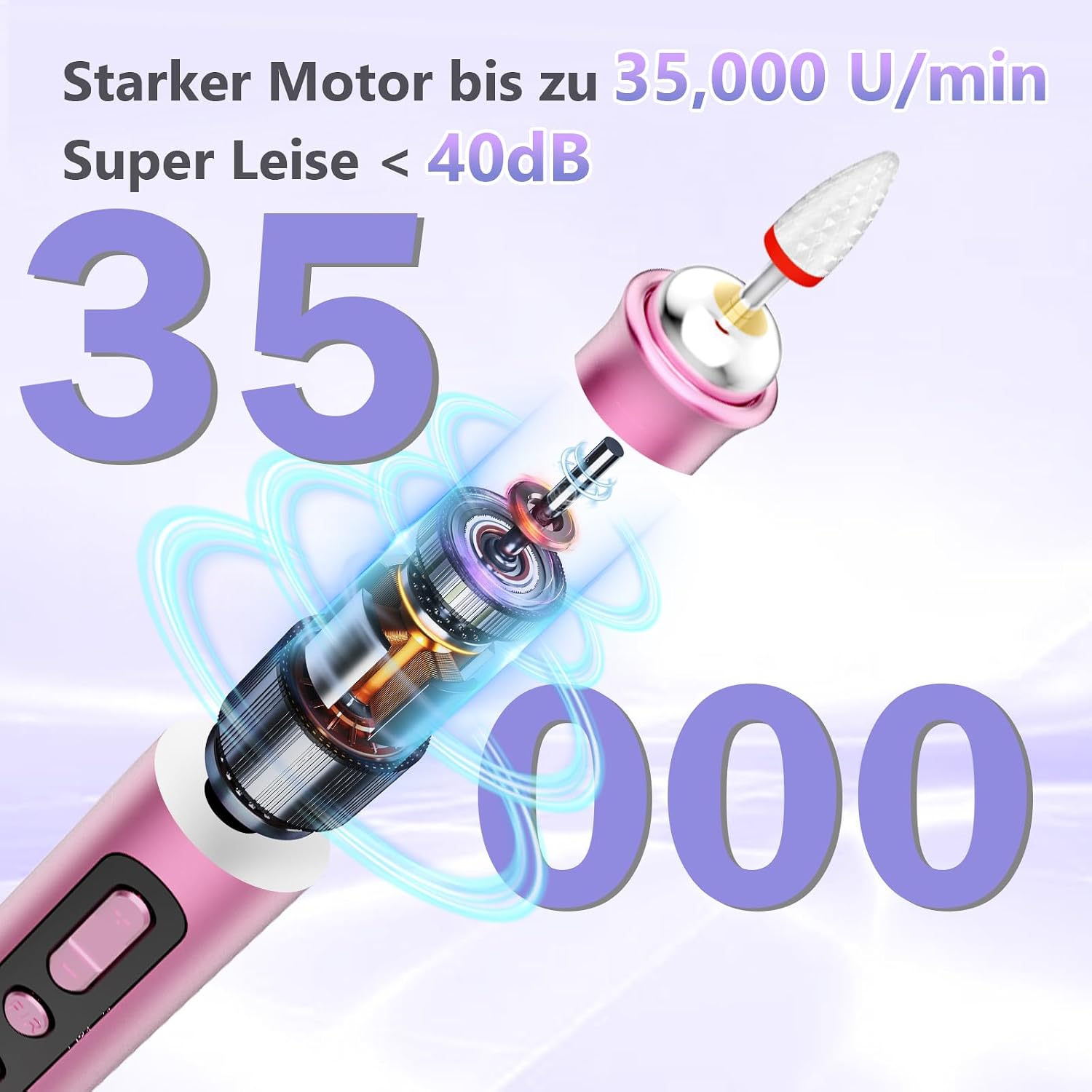 Thumbnail 1 de POFIBO Nagelfräser Kabellos 35.000 U/Min