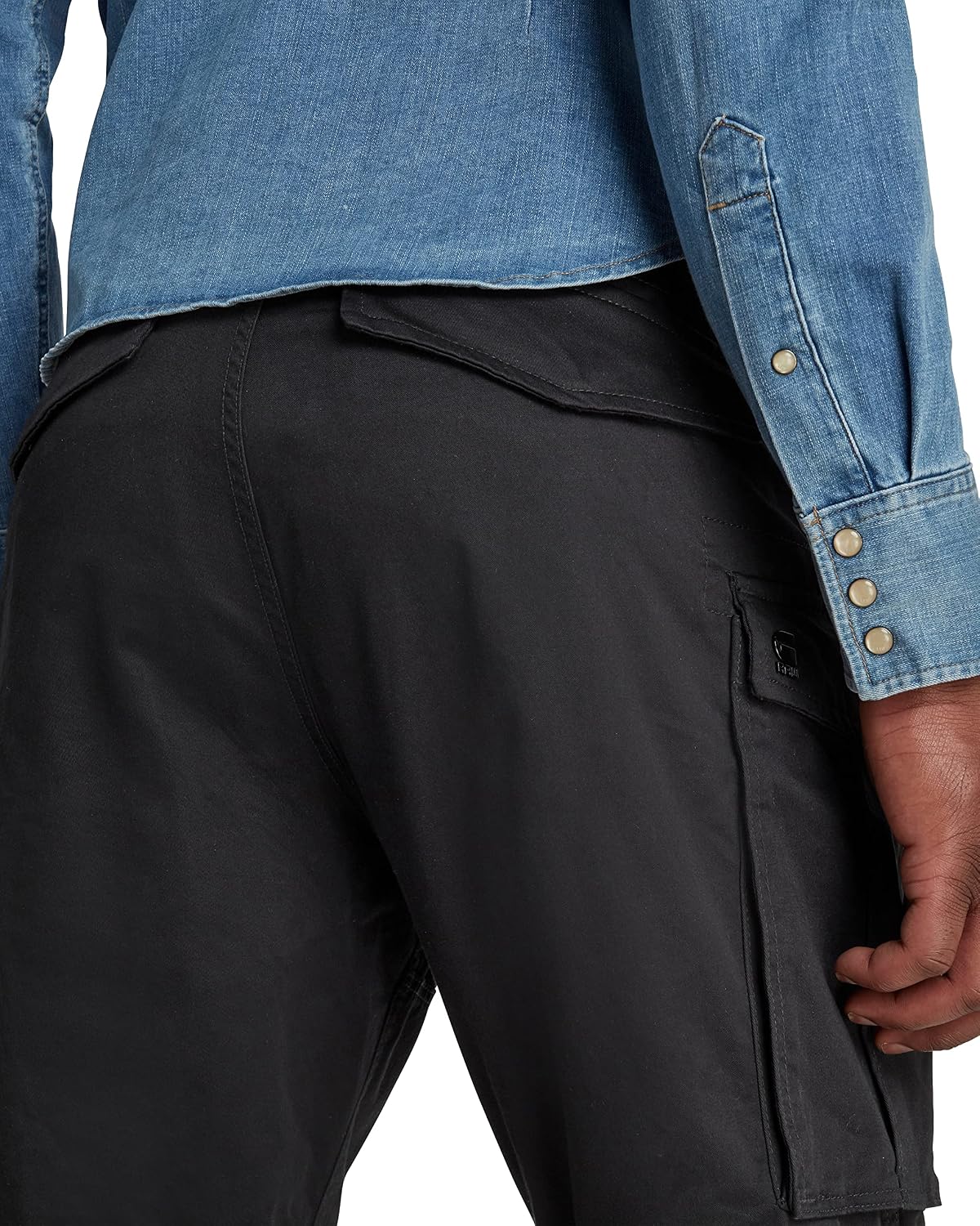 Detalle de G-STAR Herren Rovic Zip Relaxed Shorts – lockerer Bund, hohe Leibhöhe, gerades Bein