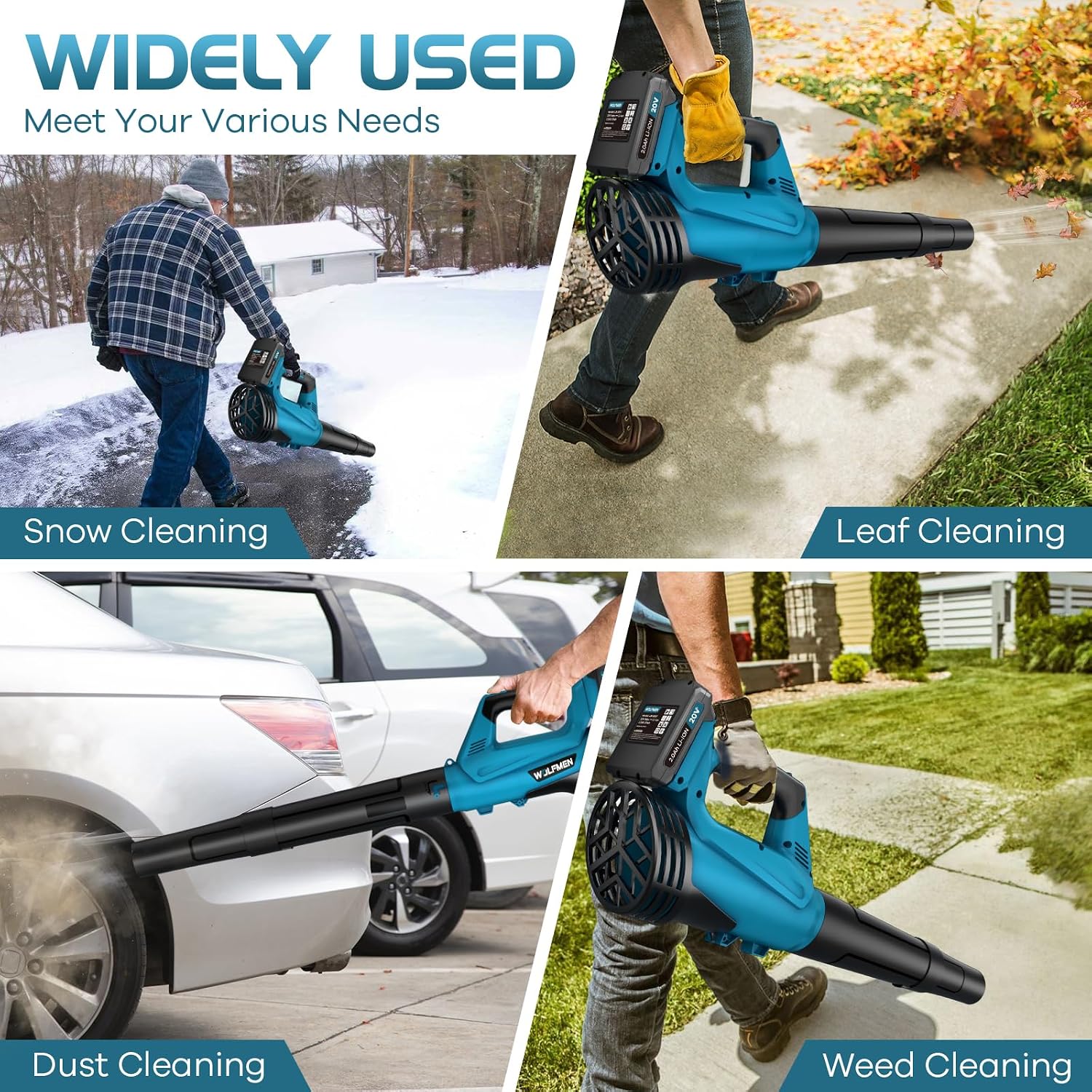 Thumbnail 6 de WOLFMEN LB-8197 Cordless Leaf Blower, 20V, Two Batteries, Two Speeds