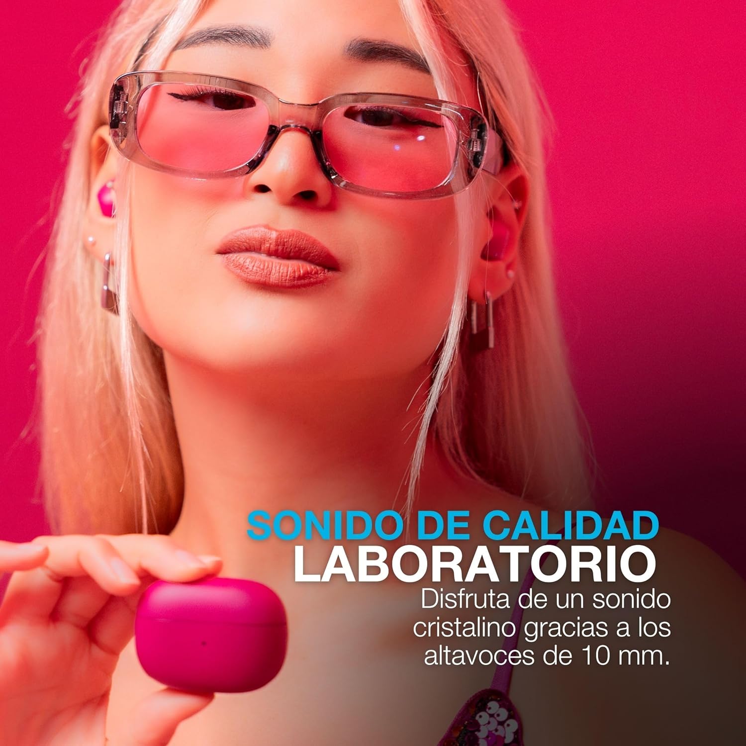 Thumbnail 3 de JLab Go Pop ANC: auricolari Bluetooth ANC con 24+ ore di autonomia e design compatto in color Fucsia