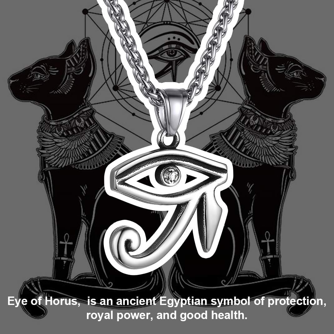 Thumbnail 4 de GoldChic Anhänger aus Edelstahl im ägyptischen Stil – Horusauge & Ankh, 56+5 cm
