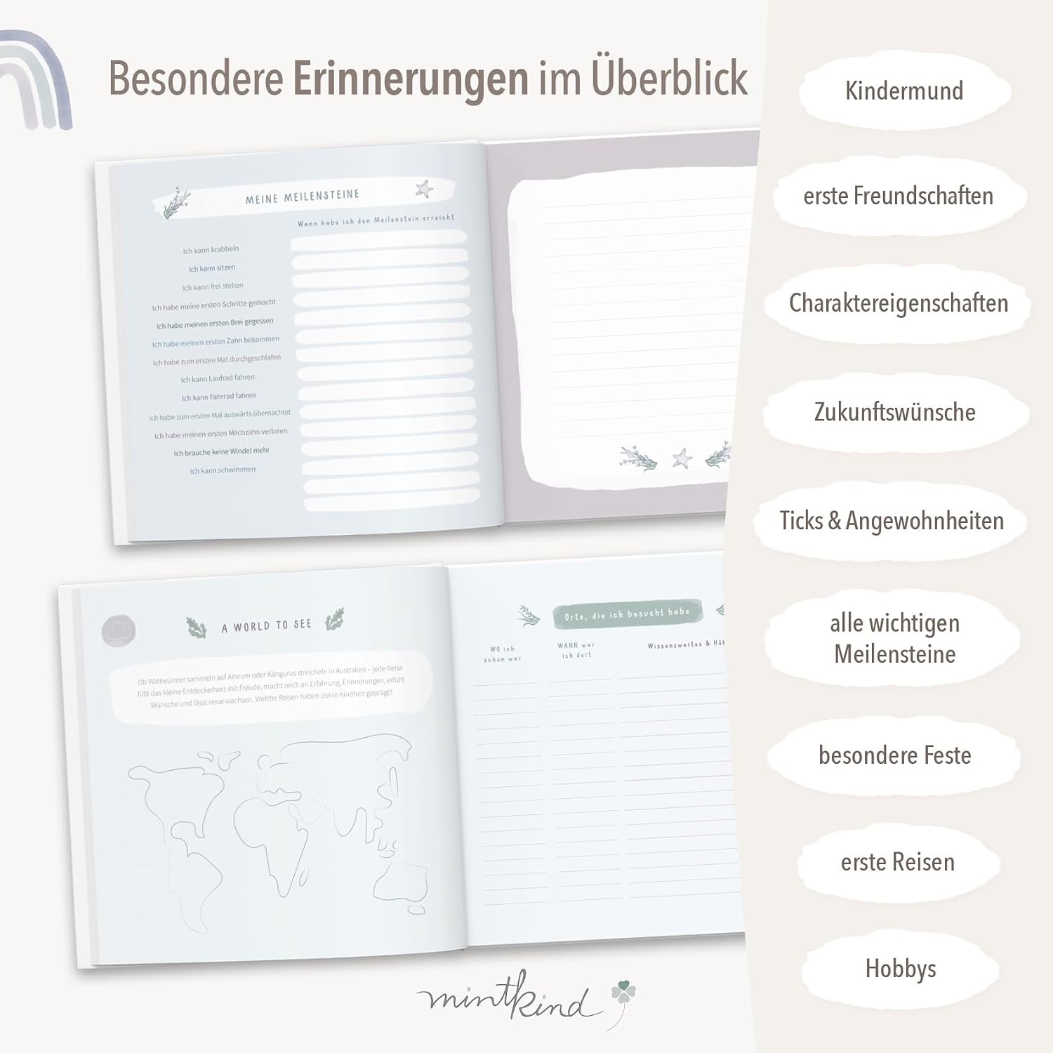 Thumbnail 5 de mintkind Erinnerungsalbum Kindheit Blau