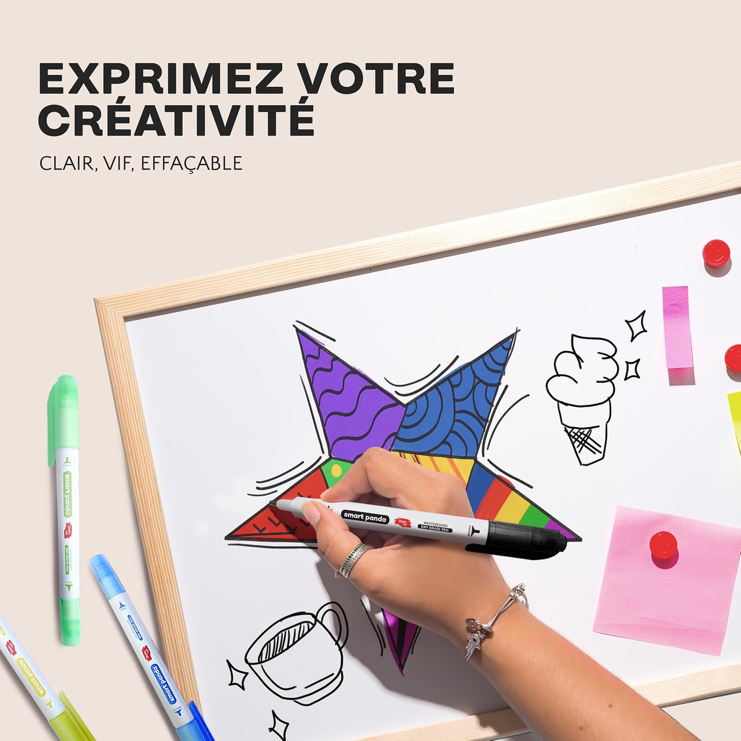 Thumbnail 6 de Smart Panda Feutres tableau blanc 12 couleurs