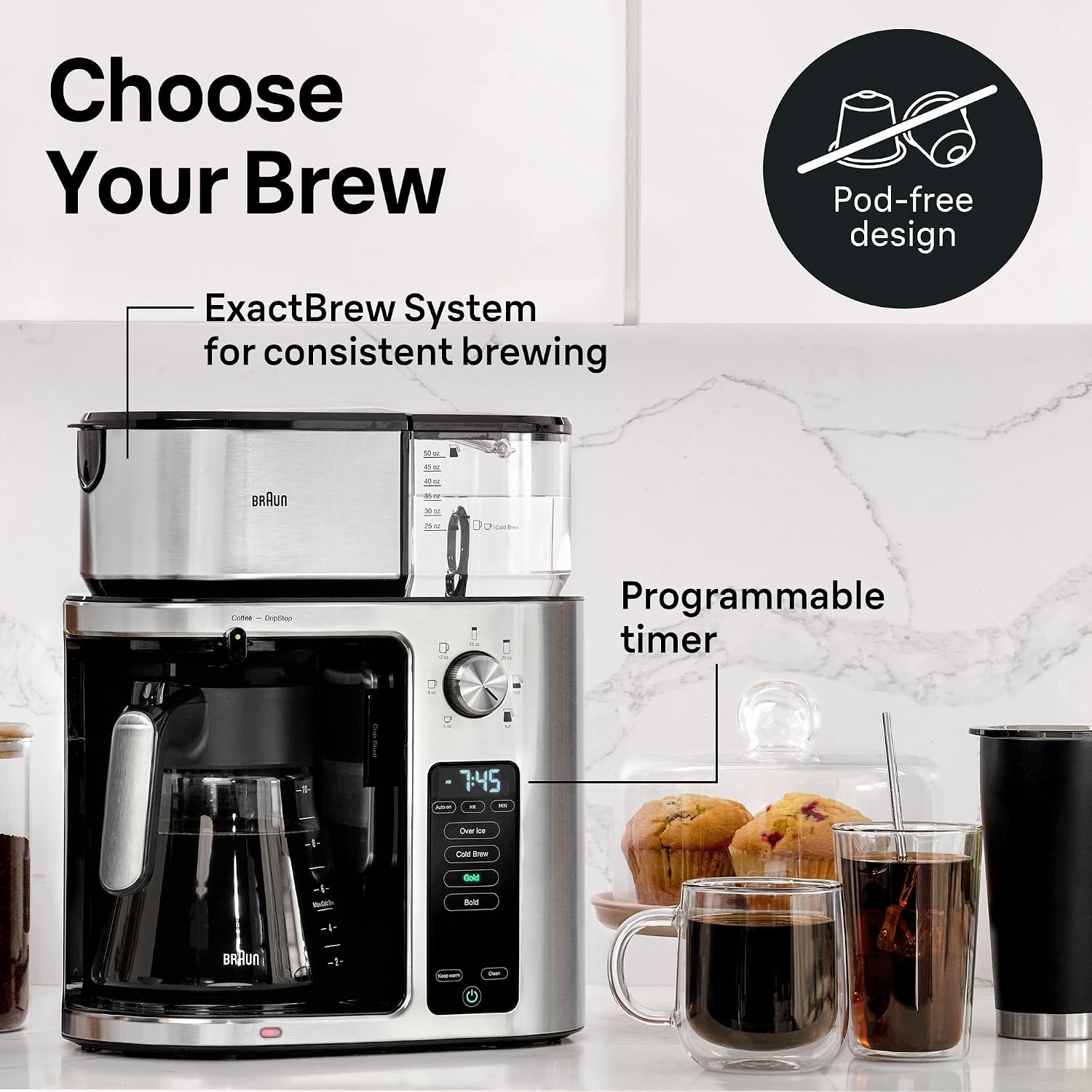 Thumbnail 6 de Braun MultiServe Plus KF9270SI 10-Cup Coffee Maker