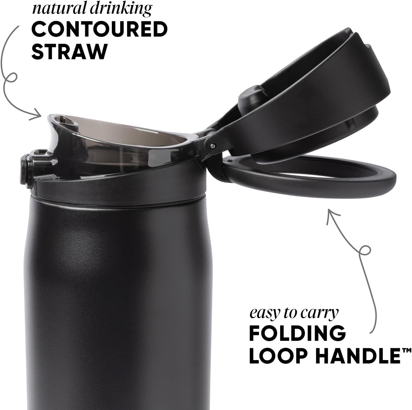 Thumbnail 1 de Simple Modern Mesa Loop 30oz Water Bottle with Covered Straw & Handle (Midnight Black)