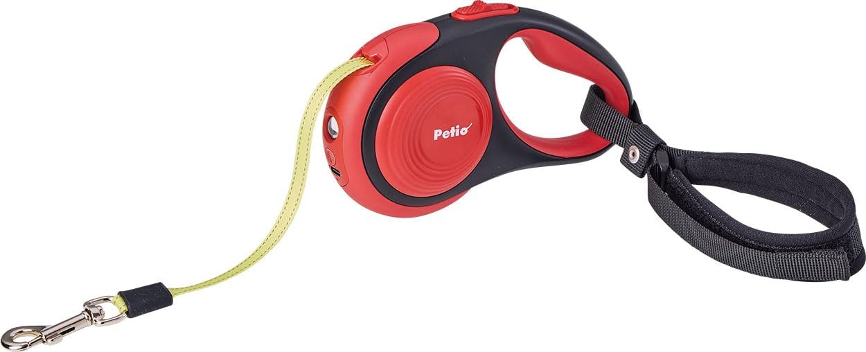 Detalle de ペティオ リールリードロード レッド S 小型犬用、体重〜10kg対応のリールリード