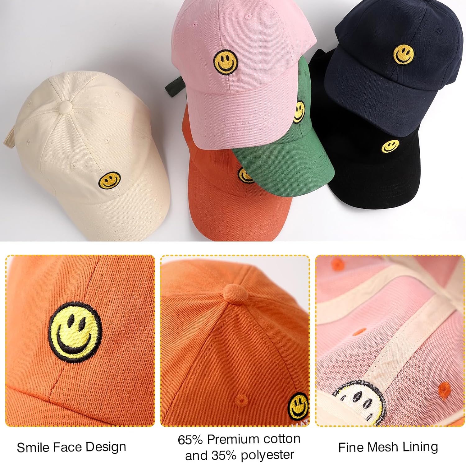 Thumbnail 3 de SONMONY Smile Face Toddler Baseball Cap for 3–12 Years