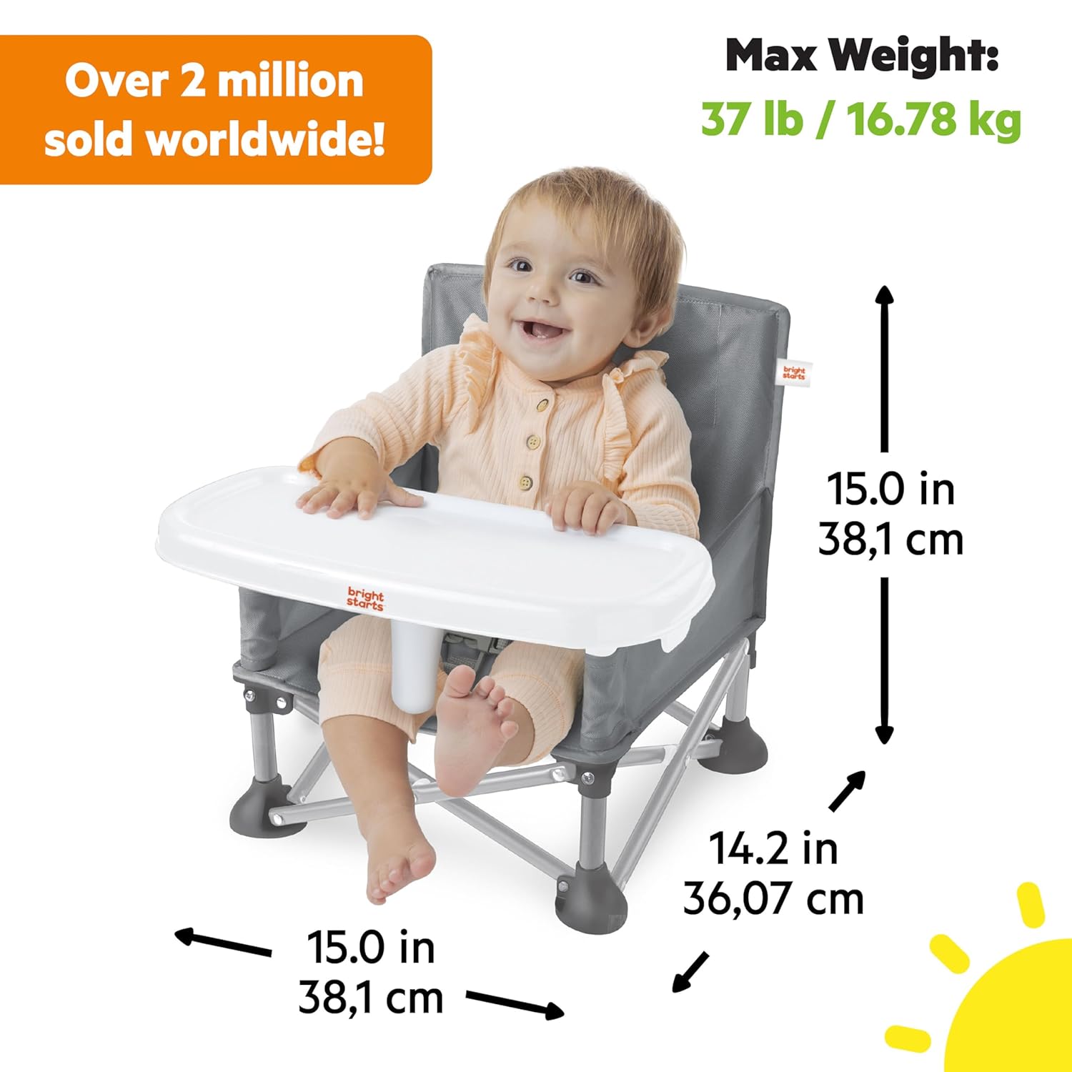Thumbnail 3 de Bright Starts Pop ’N Sit Tragbare Sitzerhöhung – 3-in-1 für drinnen und draußen (6 Monate–3 Jahre)