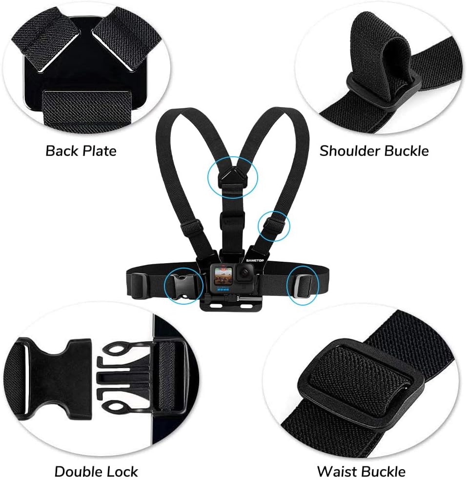 Detalle 2 de Sametop Chest Mount Harness for GoPro and Action Cameras