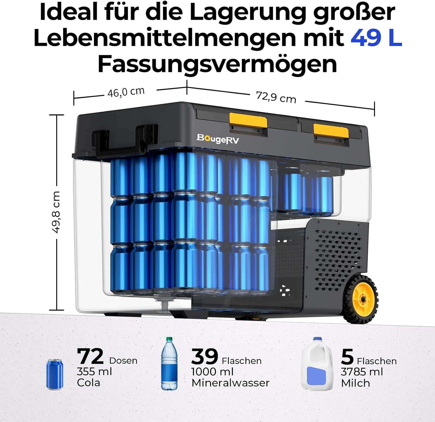 Thumbnail 3 de BougeRV CRD2 V2.0 49L Kompressor Kühlschrank mit Akku 240Wh – Dualzone, App-Steuerung und Offroad‑Design