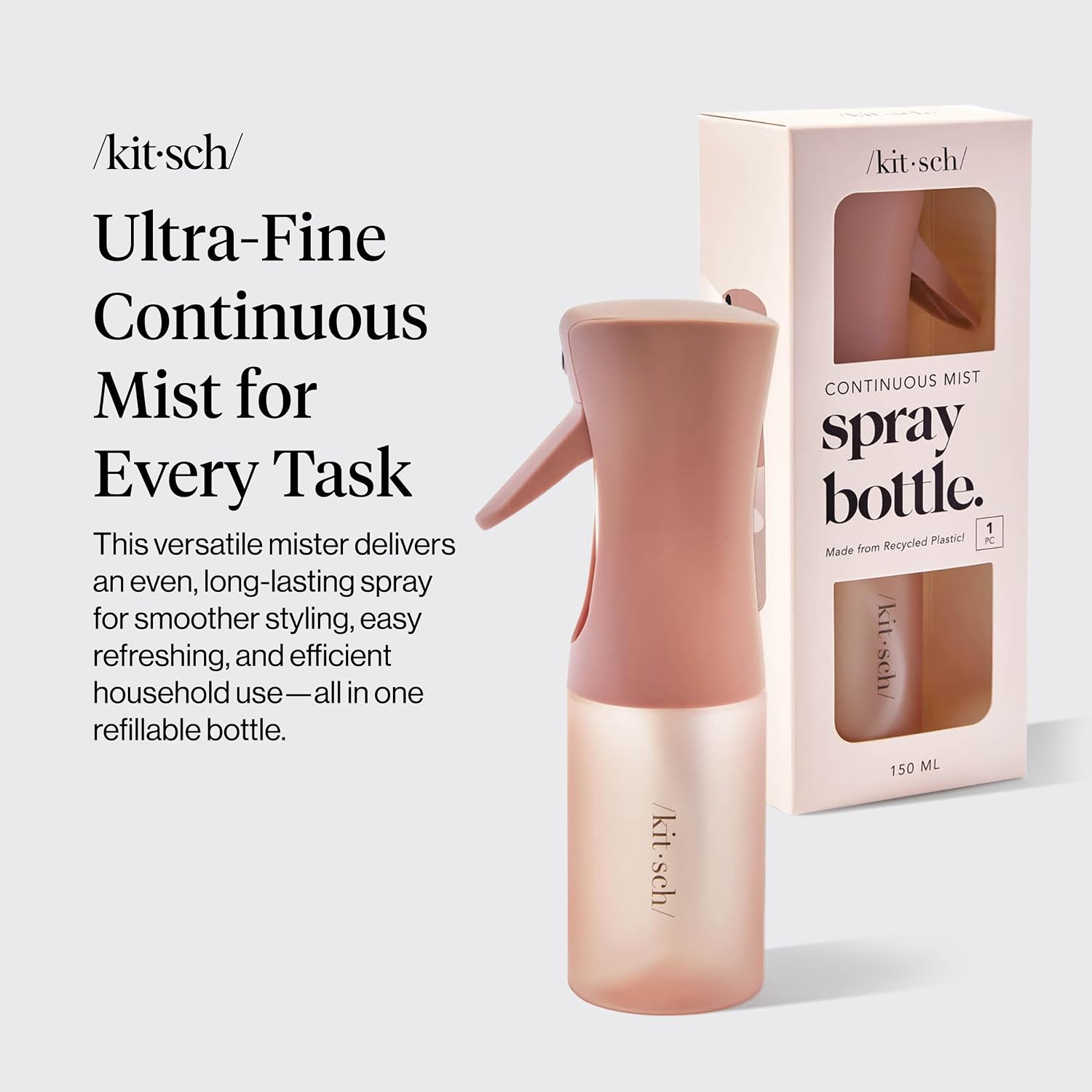 Detalle 2 de Kitsch 64808 Continuous Spray Bottle for Hair, 150 ml, Terracotta