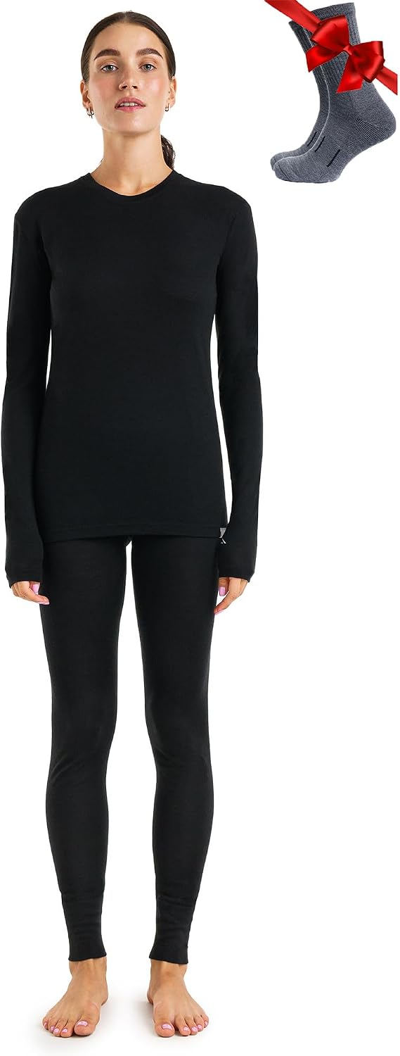 Detalle de Merino.tech Merino Wool Base Layer Set – Womens lightweight base layer