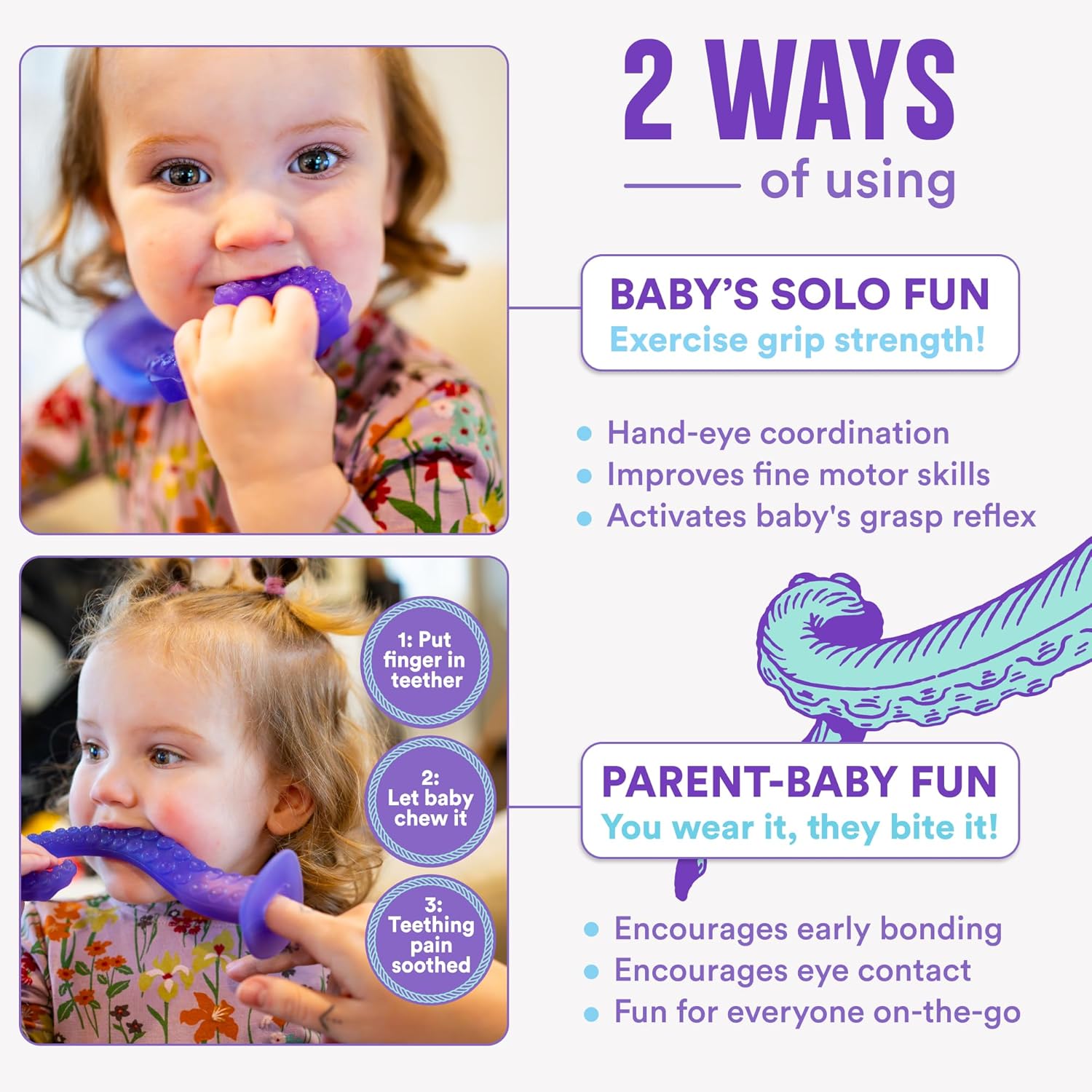Thumbnail 4 de Teething relief with Tentacle Teether 0-6 Months