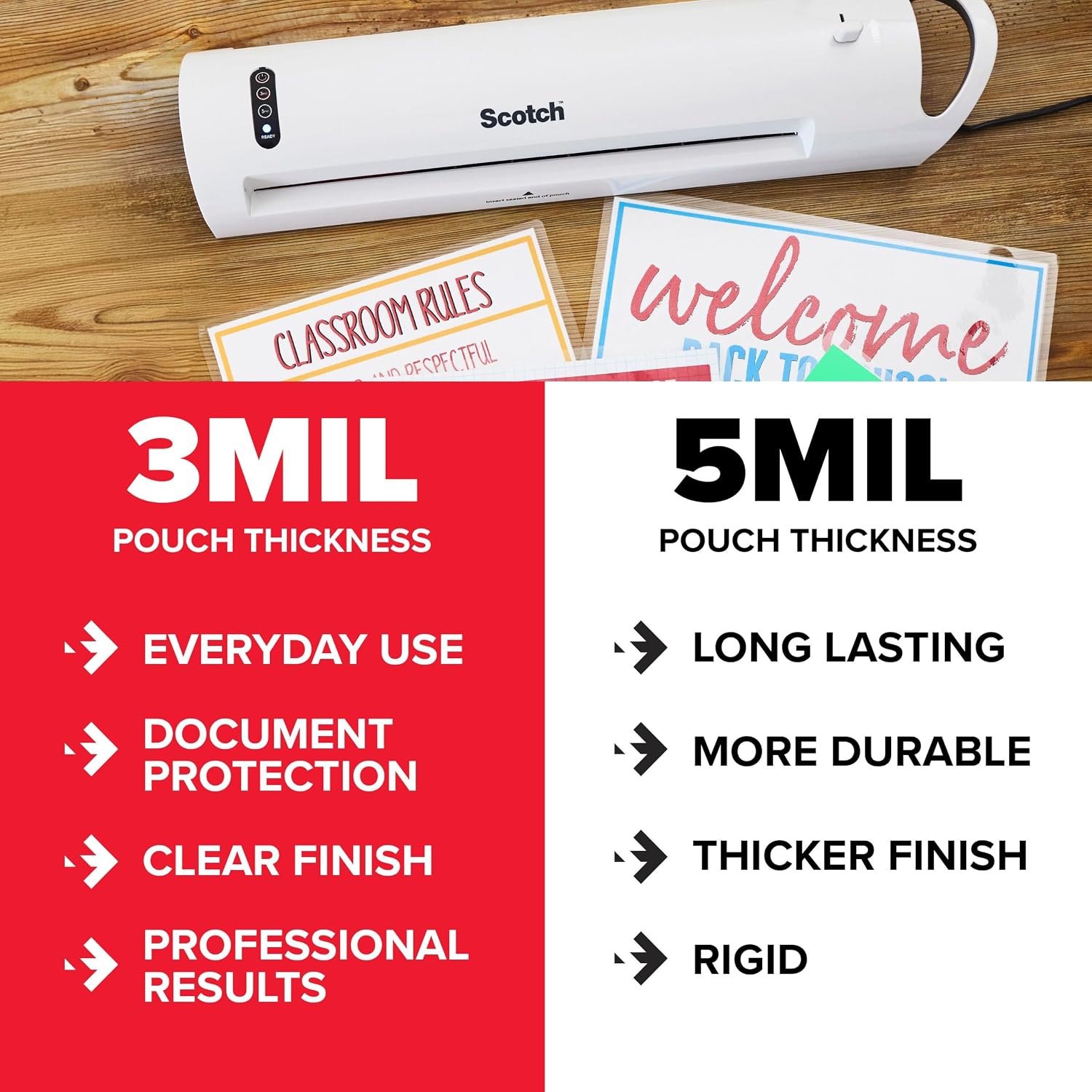 Detalle de Scotch Thermal Laminating Pouches, 8.9 x 11.4 Inches (Letter Size), 100-Count