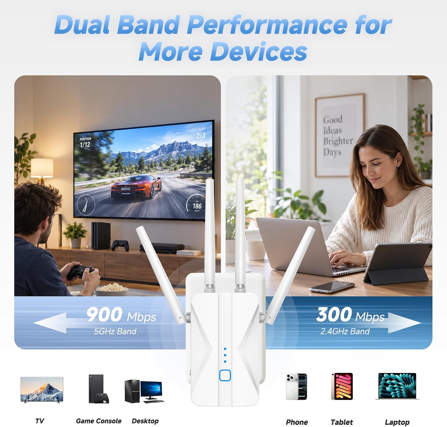 Detalle de Mekupc WiFi Extender AC1200