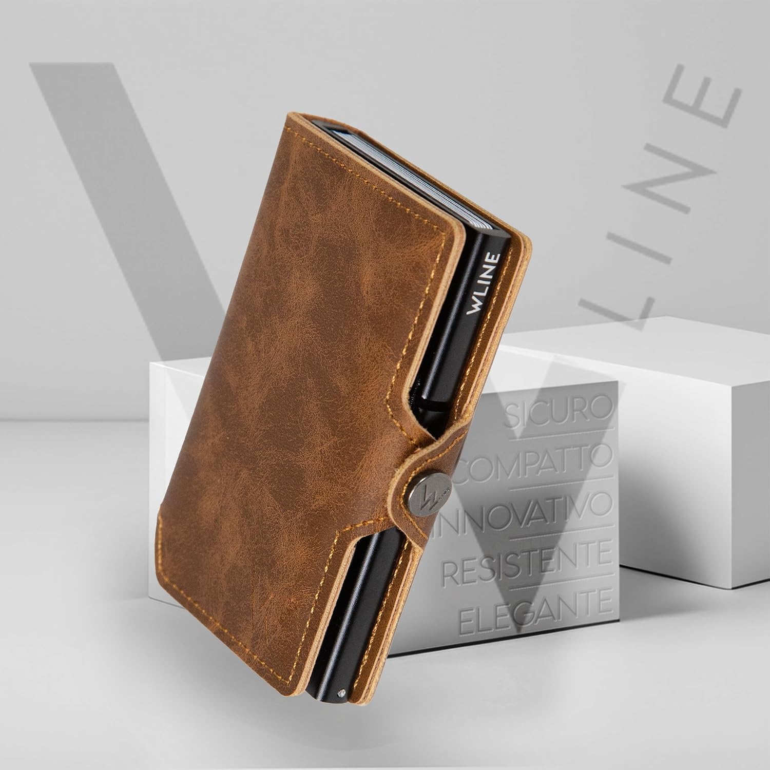 Thumbnail 6 de WLine Portafoglio Uomo Slim con Portamonete RFID 1,5 cm