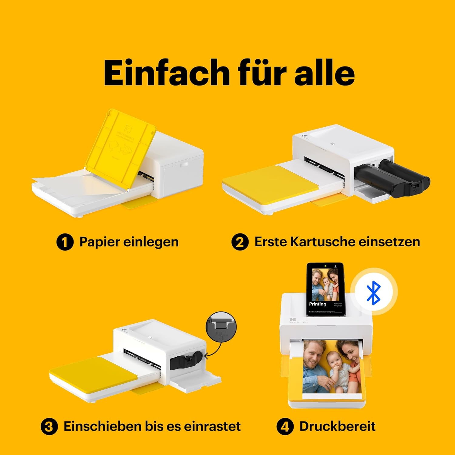 Detalle de KODAK Dock Plus Foto-Drucker 4PASS für Smartphones – 10×15 cm Sofortdruck mit 40-Blatt-Bundle