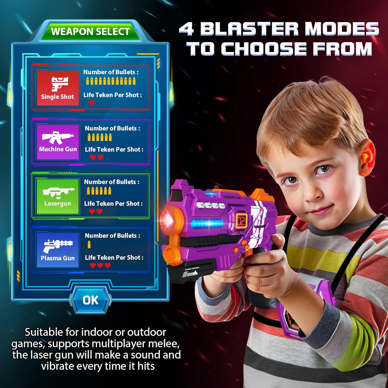 Thumbnail 4 de Laser Tag Guns 130 ft Set of 4