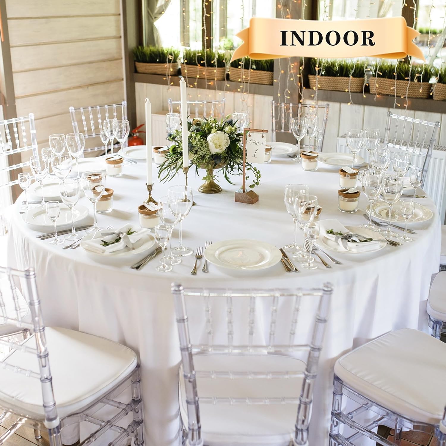 Thumbnail 1 de sancua 6 Pack Round Tablecloth 90 Inch White