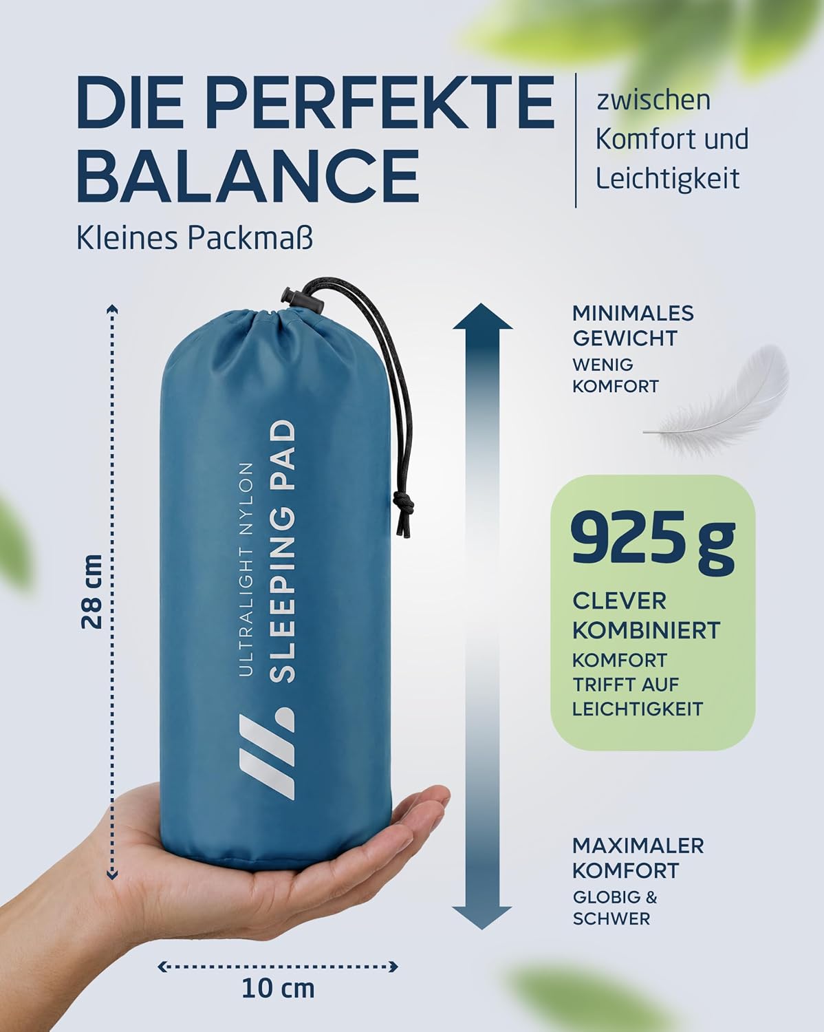 Detalle de NORDMUT Isomatte Schnellaufblasend mit integrierter Fußpumpe 10 cm – ultrakomfortable Campingmatratze