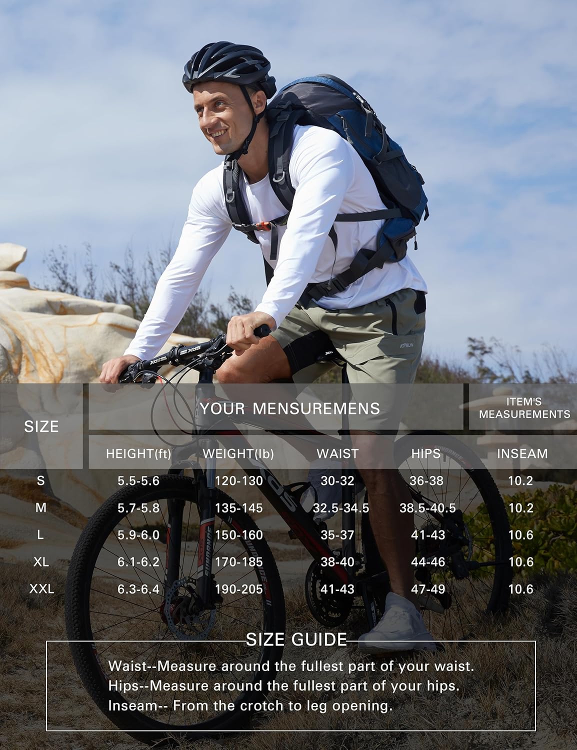 Thumbnail 5 de Men's Mountain Bike Shorts 3D Padded Baggy Bicycle Riding Cycling Shorts