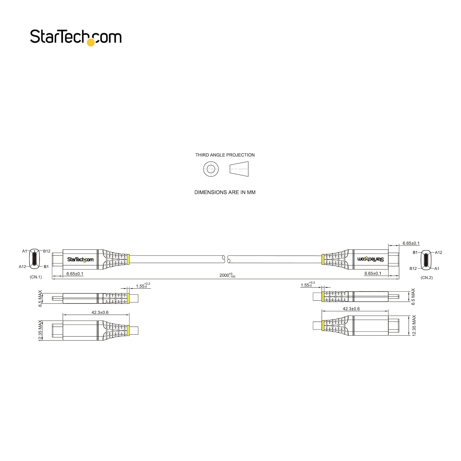 Thumbnail 6 de StarTech.com Cavo USB-C da 2m: USB-C a USB-C 5Gbps, Power Delivery 100W, DP Alt Mode