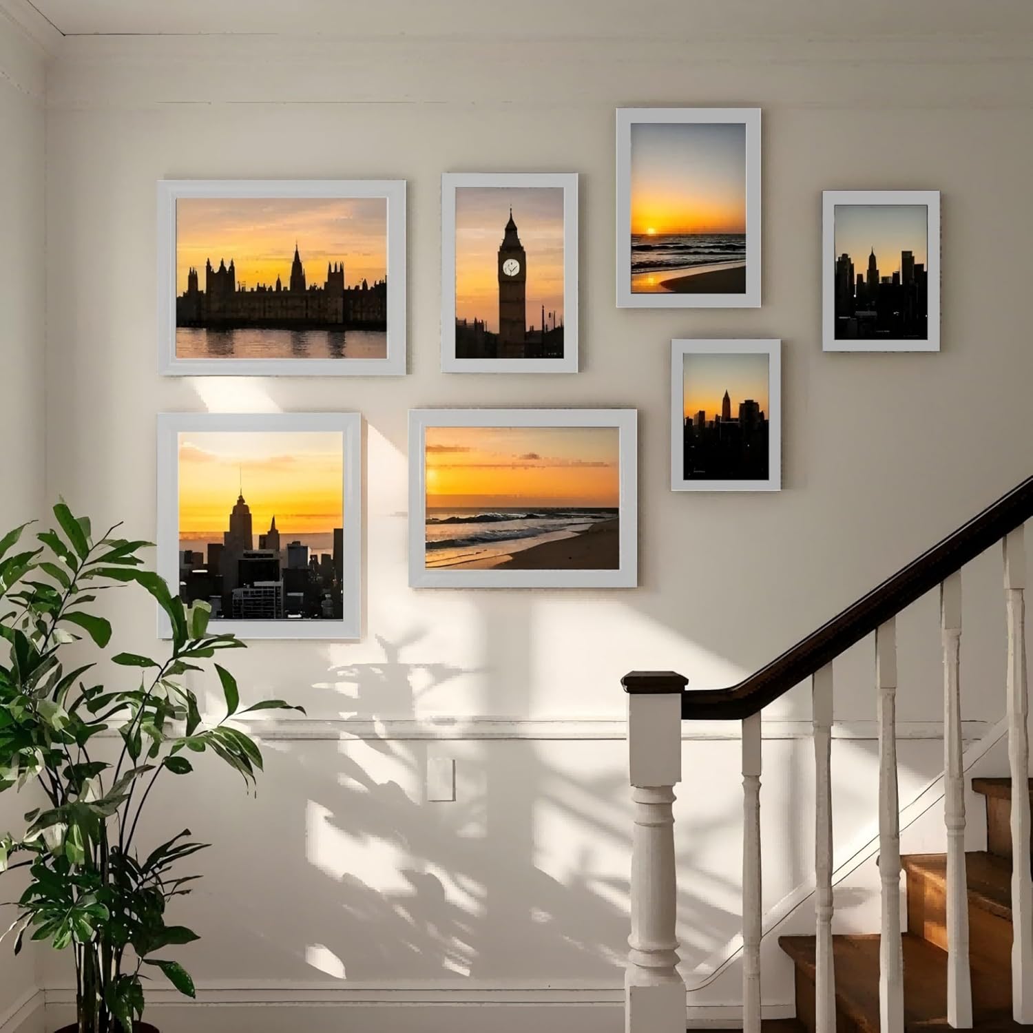 Thumbnail 4 de A3 Picture Frame: Wooden White Frame for 42 x 29.7 cm with A4 Mount
