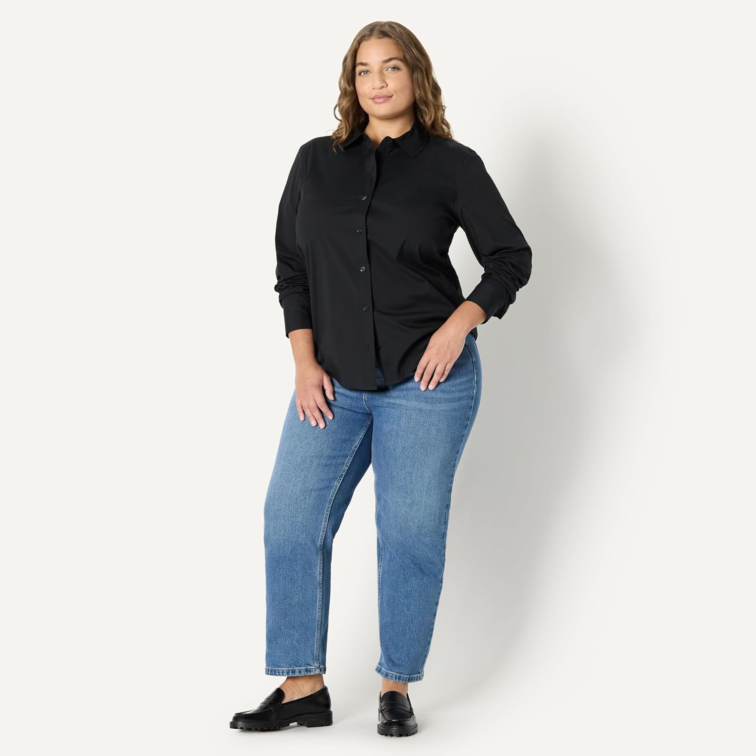 Thumbnail 6 de Amazon Essentials Damen Slim-Fit-Stretch-Popeline-Hemd mit Knöpfen