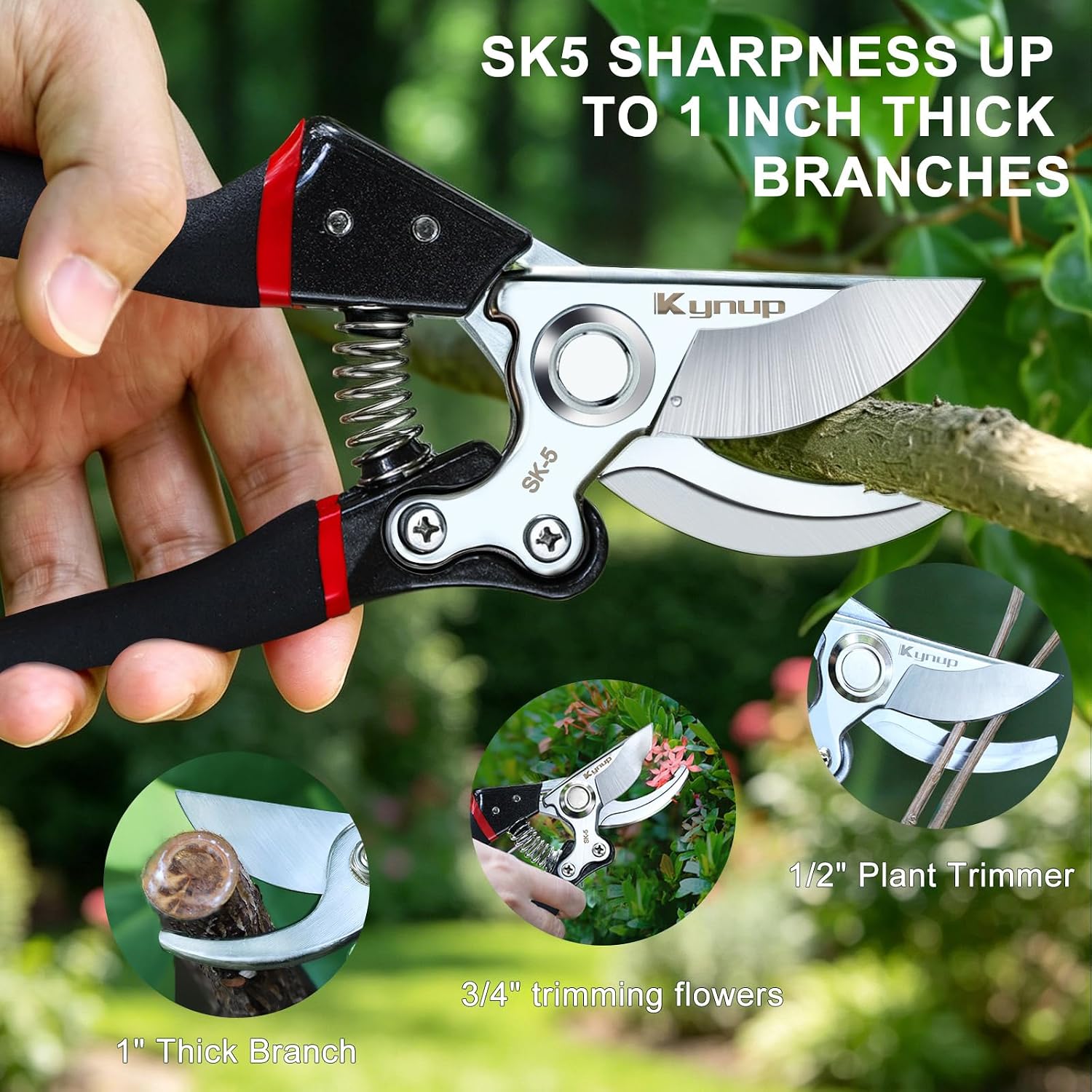 Detalle 2 de Kynup SK-5 Garden Secateurs with ergonomic handle ✂
