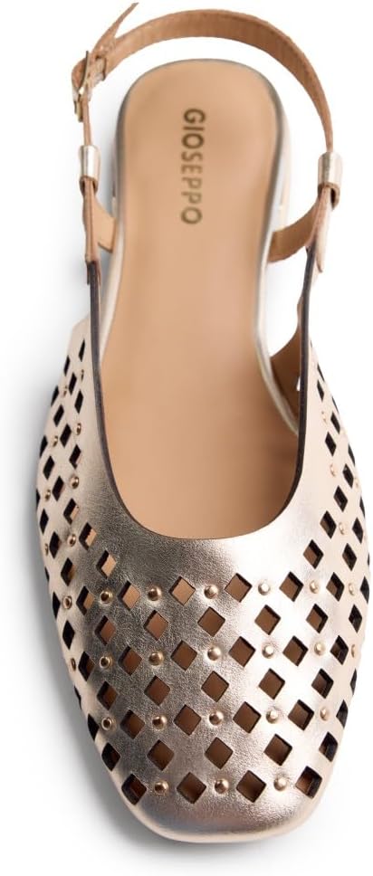 Detalle de GIOSEPPO Femme Kyaka Chaussure Baby – Mules en cuir ajouré, confort et style espagnol