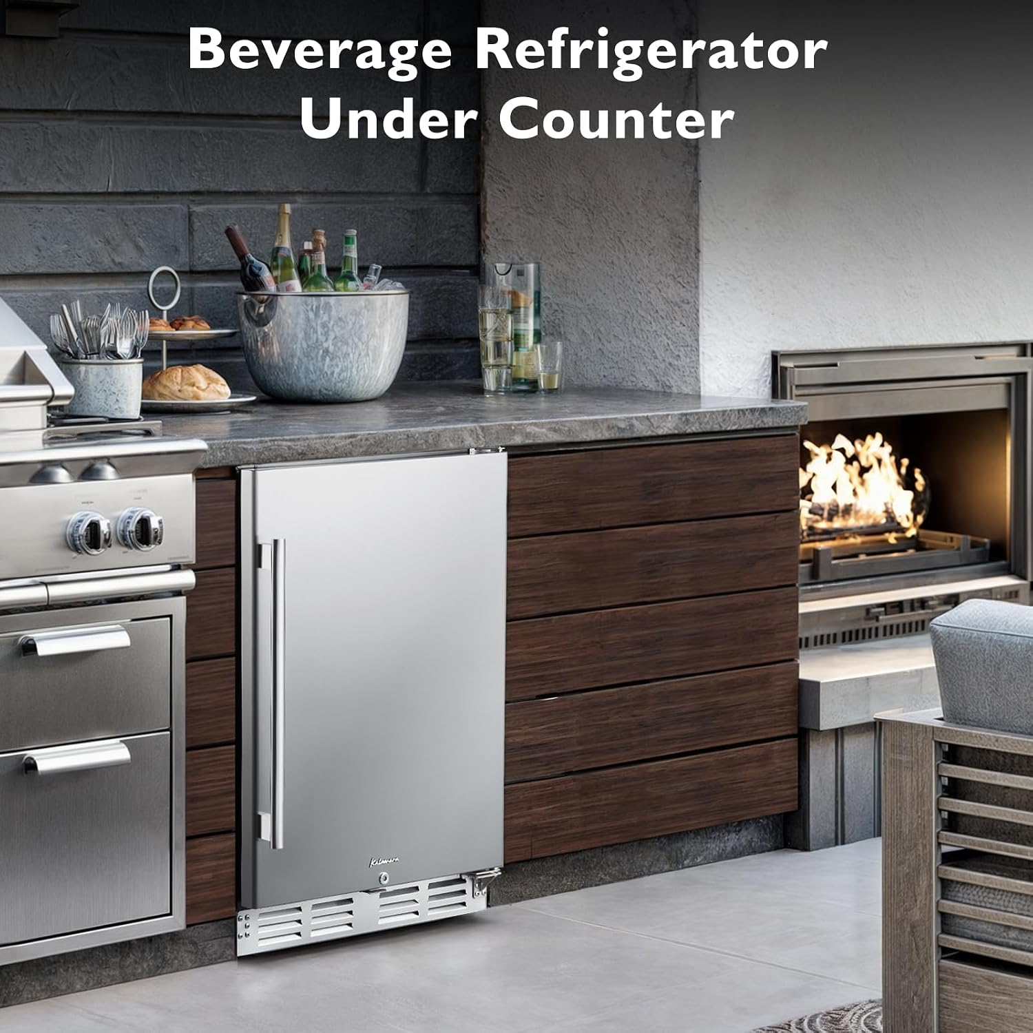 Detalle 2 de Kalamera KRC-150BF-VC Beverage Refrigerator, 150-Can, Stainless Steel Door