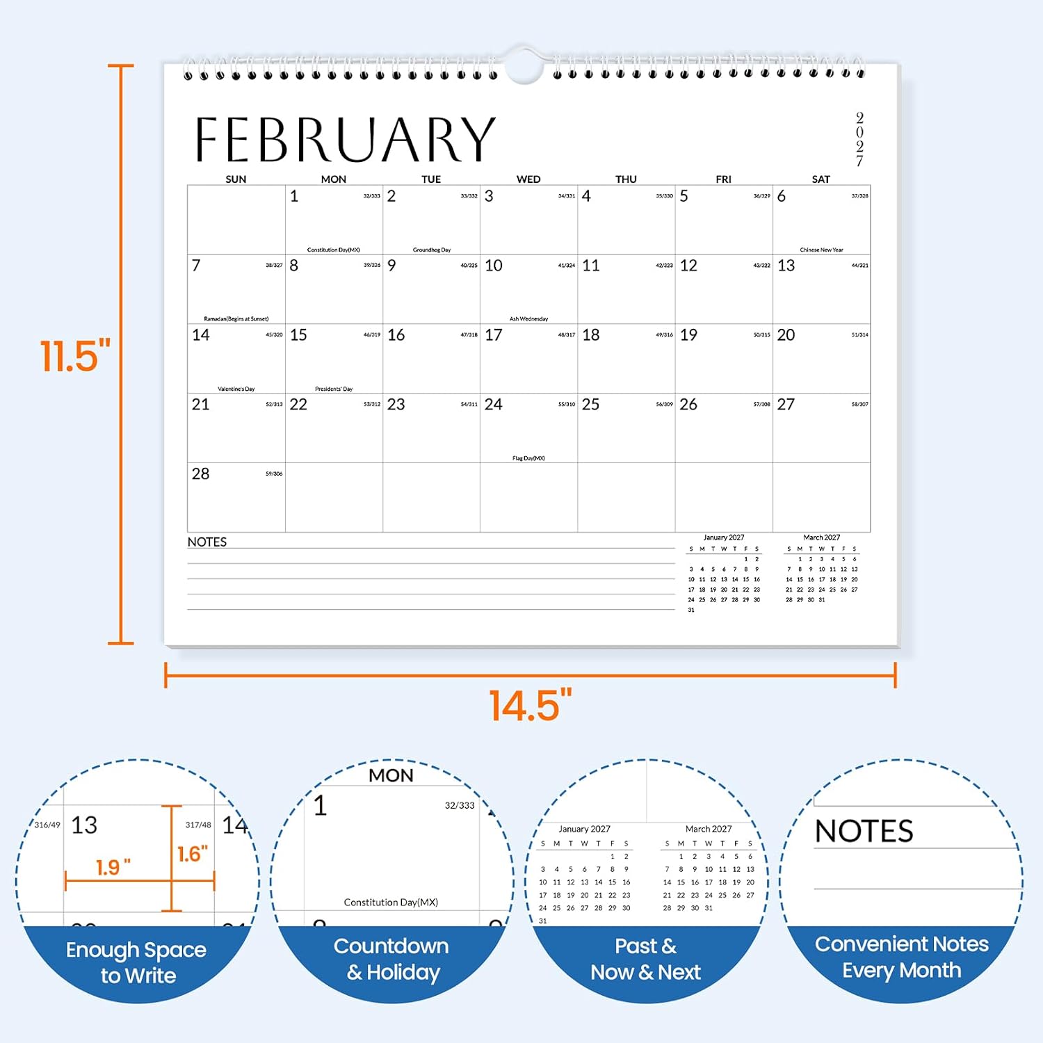 Thumbnail 6 de SUNEE Wall Calendar, 18-Month