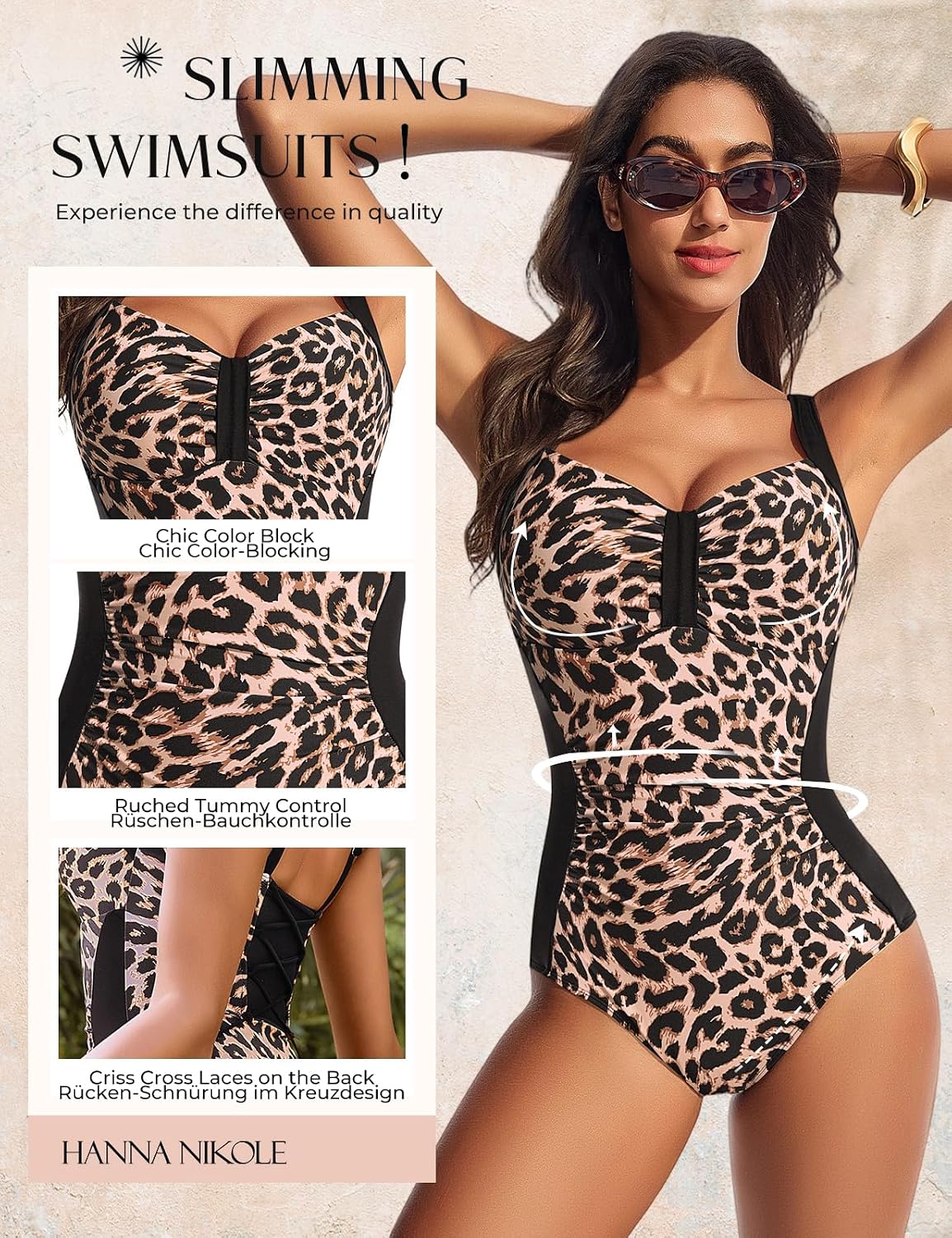 Detalle de Hanna Nikole ruched tummy control swimsuit