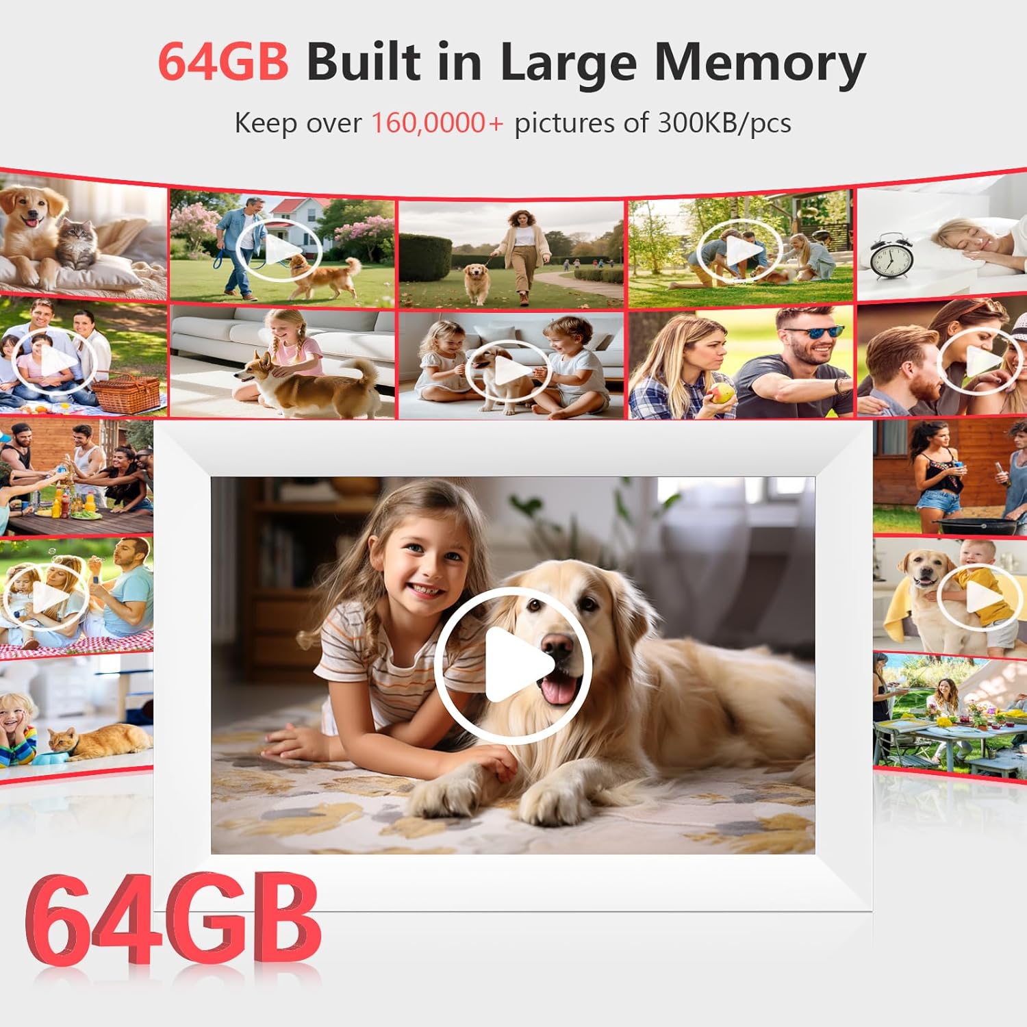 Detalle de Hesmor 64GB Frameo 10.1-Inch WiFi Digital Photo Frame