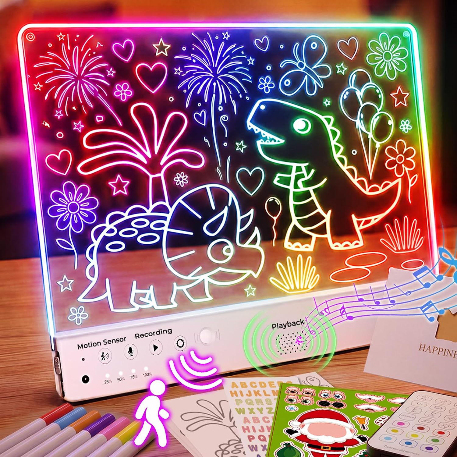 Detalle de Mukypixy muk-hbd-2-wt-zhu 16-Inch Rechargeable LED Drawing Board for Kids