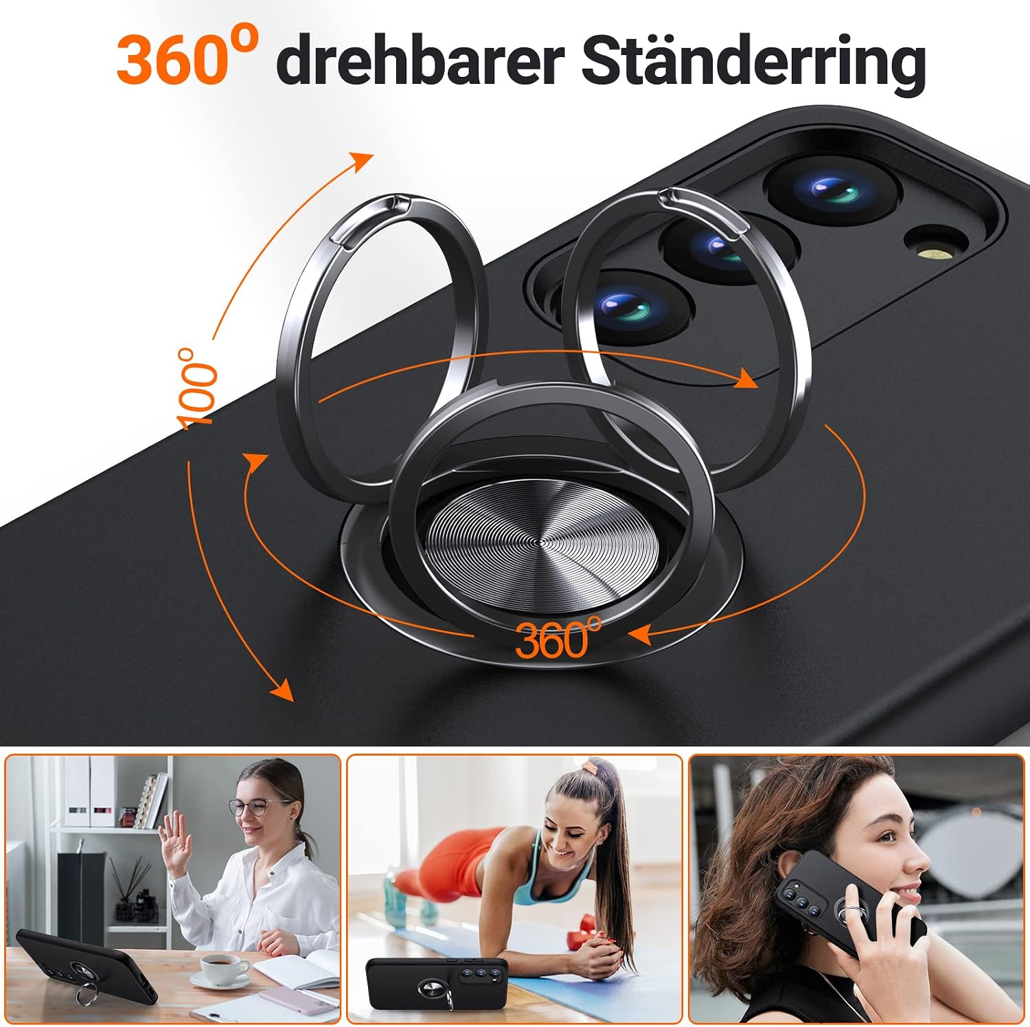 Detalle 1 de KOVASIA Galaxy S23 Hülle mit 360° Ständer