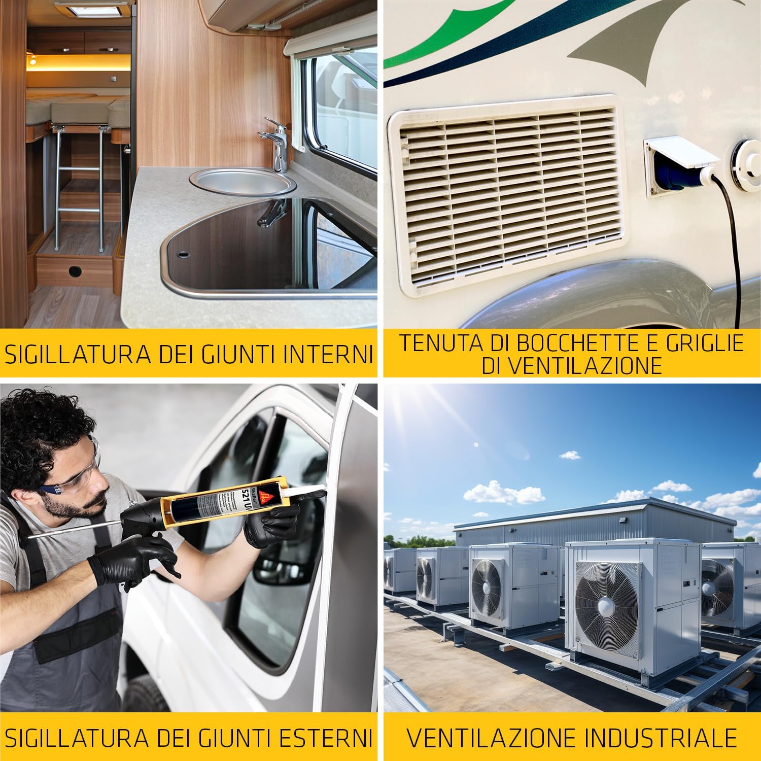 Thumbnail 6 de Sikaflex 521 UV Nero: Sigillante multiuso resistente UV per auto e camper, 300 ml