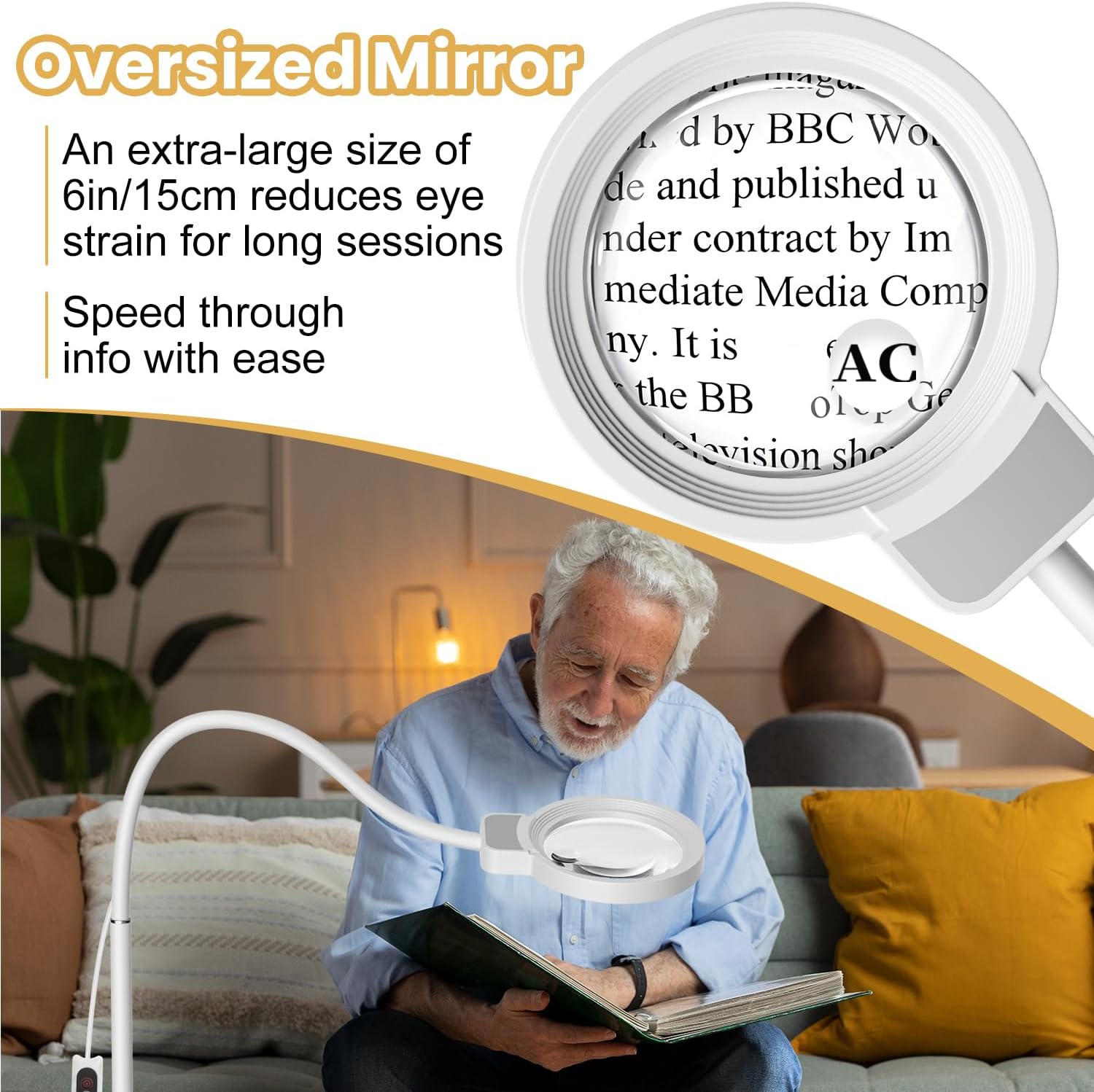 Thumbnail 2 de GOI GOI033 Floor-Standing Magnifying Lamp, 10X/30X, 72 LEDs