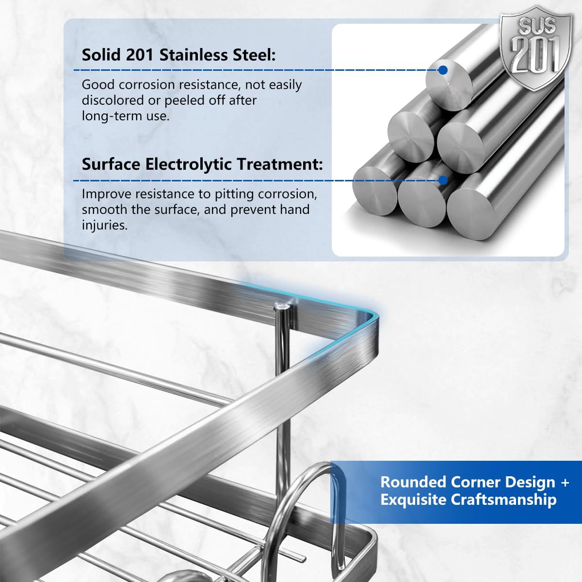 Thumbnail 4 de AceMining Shower Caddy 3-pack, stainless steel
