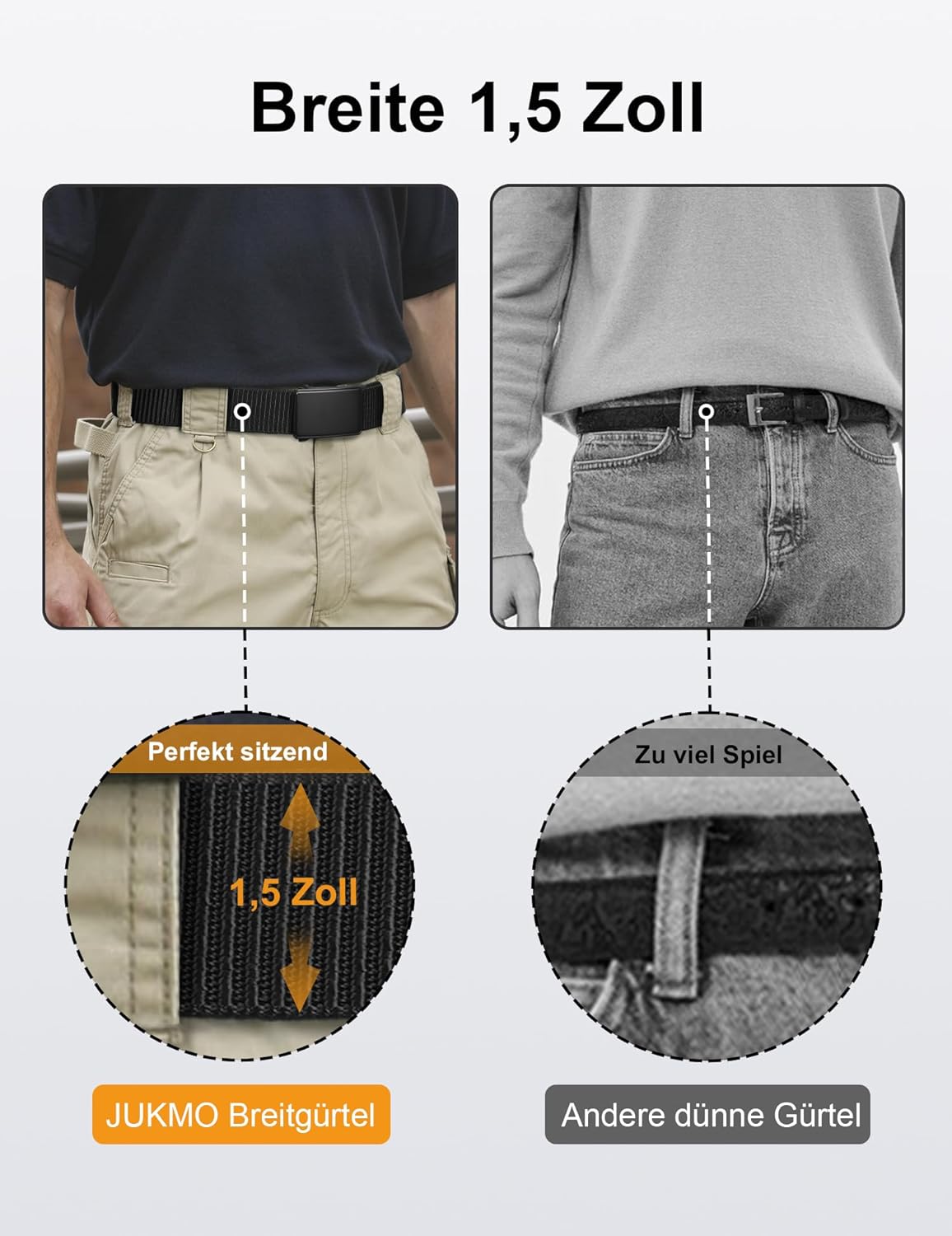 Thumbnail 3 de JUKMO Automatik Gürtel für Herren (Nylon, 3,8 cm) mit Ratsche
