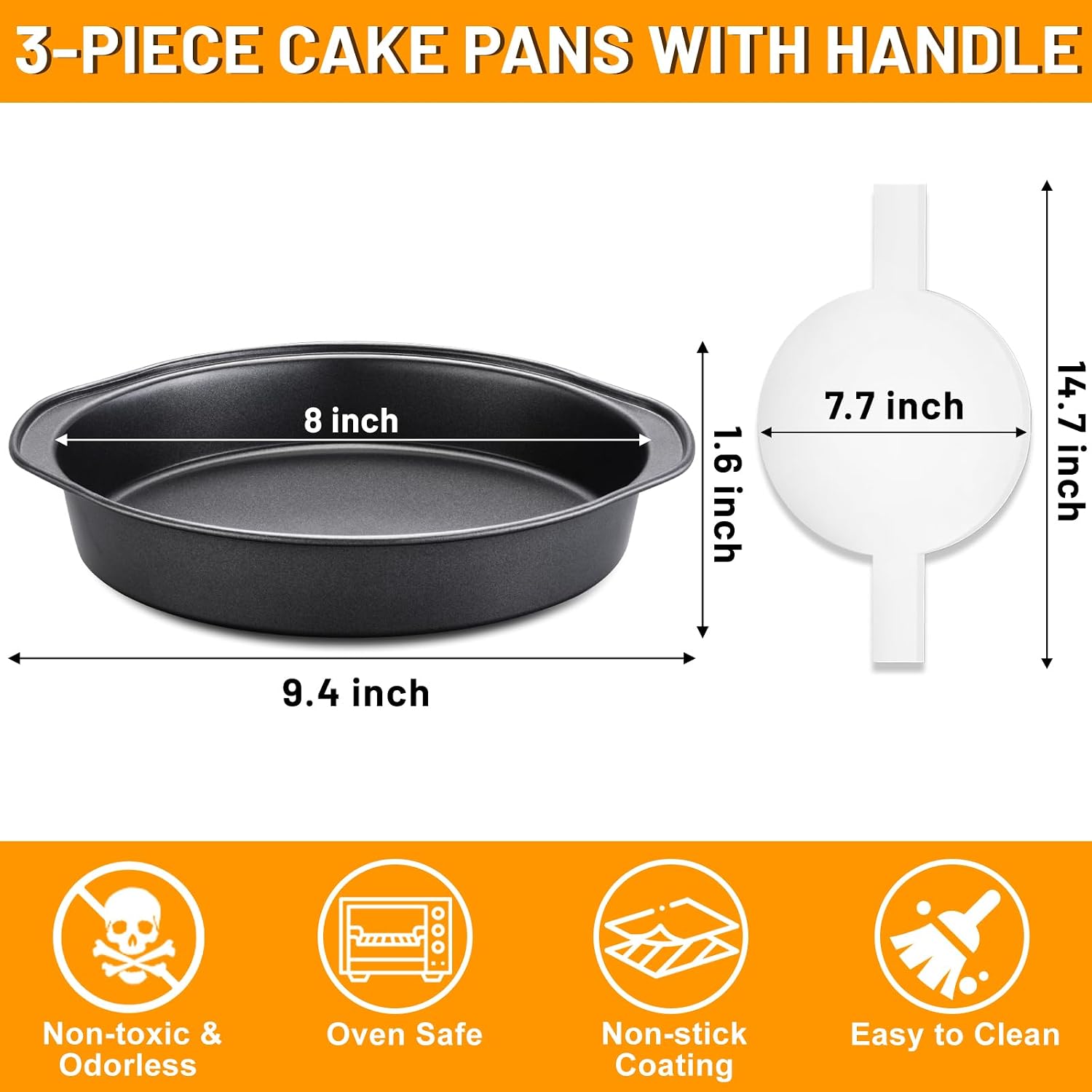 Thumbnail 1 de Gymdin Round Cake Pans, 8-Inch