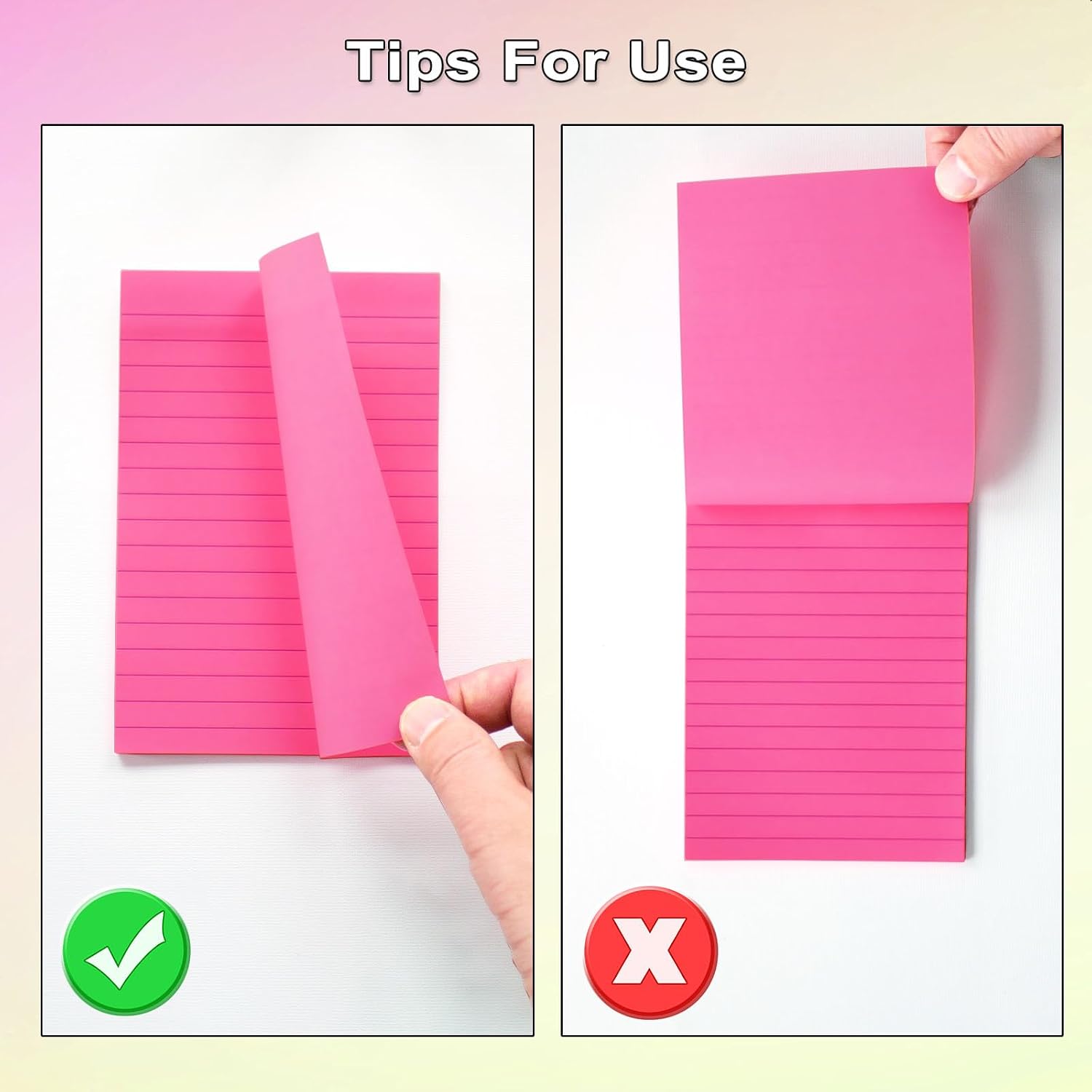 Thumbnail 5 de HQCME Large Lined Sticky Notes 4x6, 9 Pads, Bright Colors