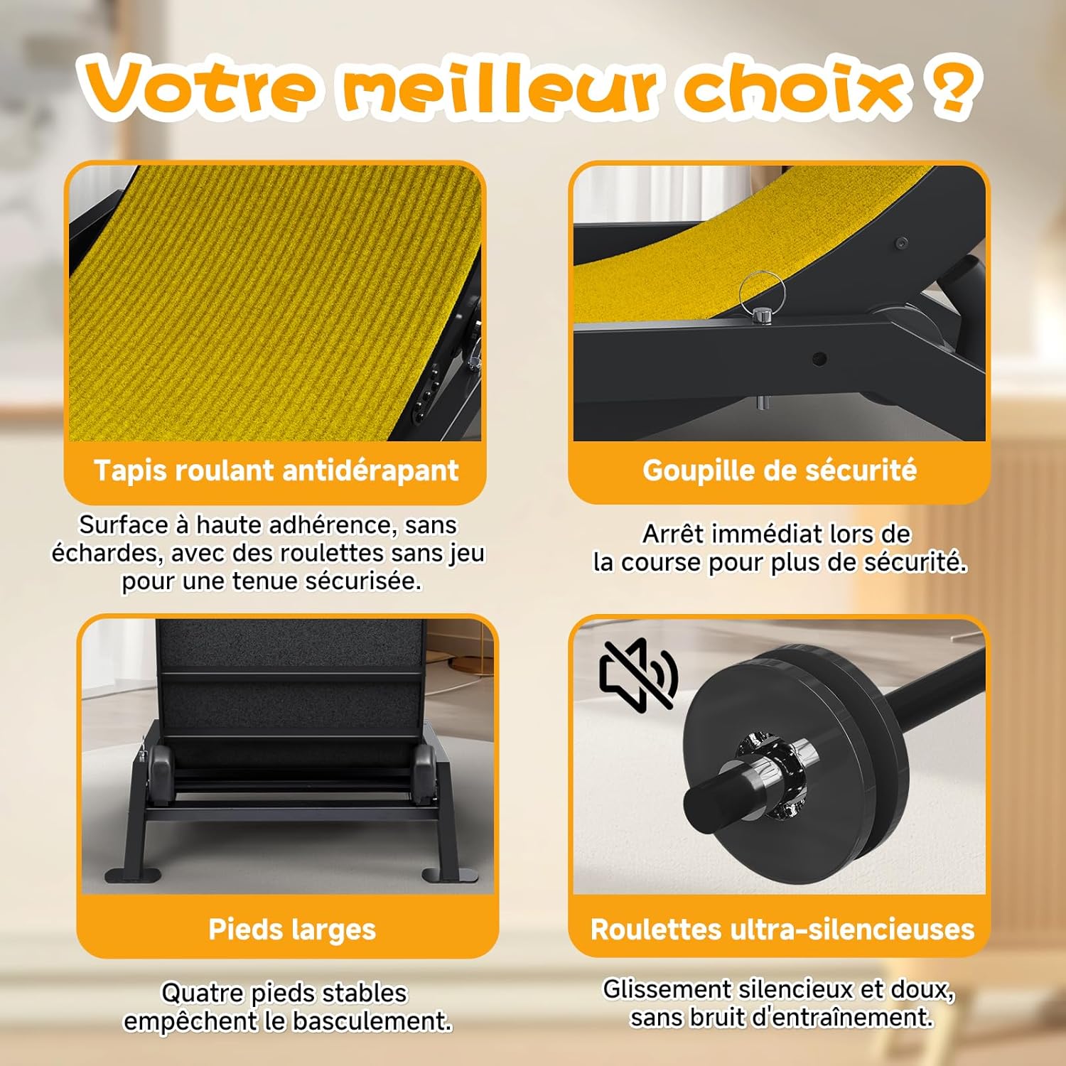 Thumbnail 4 de GTPLAYER Roue pour Chat XL 100 cm – Roue d'exercice silencieuse avec tapis amovible