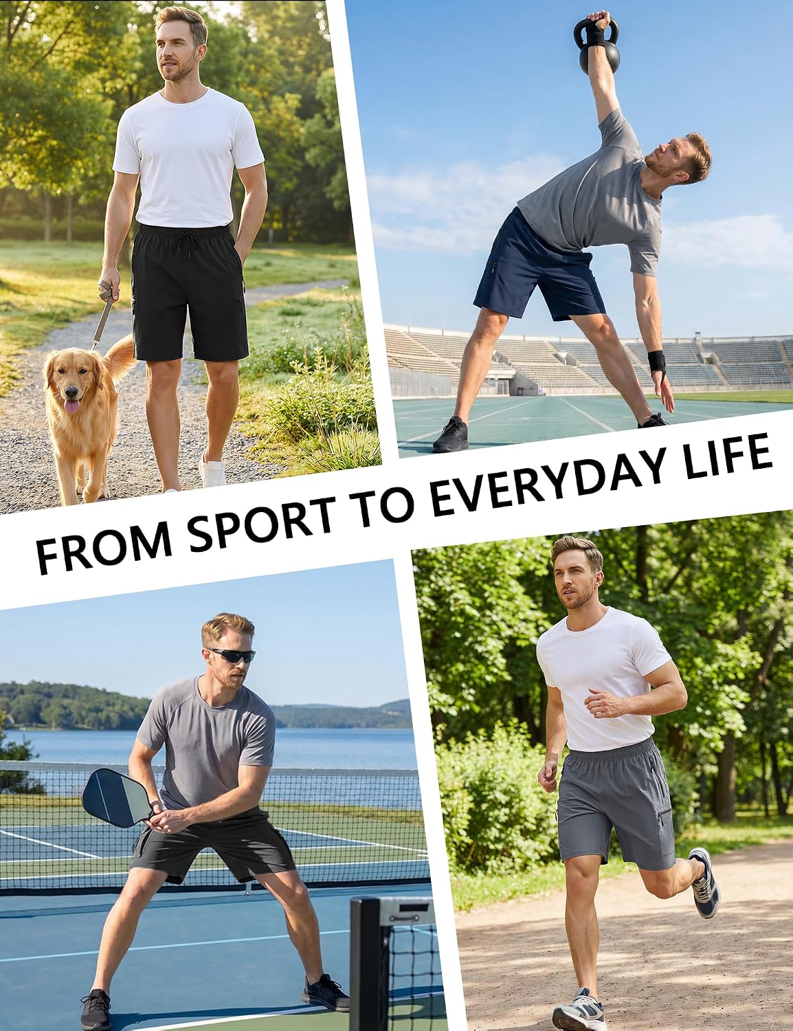 Thumbnail 5 de ZENGVEE Men's Hiking Cargo Shorts, Water-Resistant with 5 Zipper Pockets