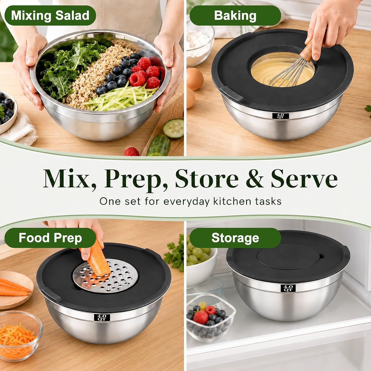 Detalle de Boskermeal Stainless Steel Mixing Bowls