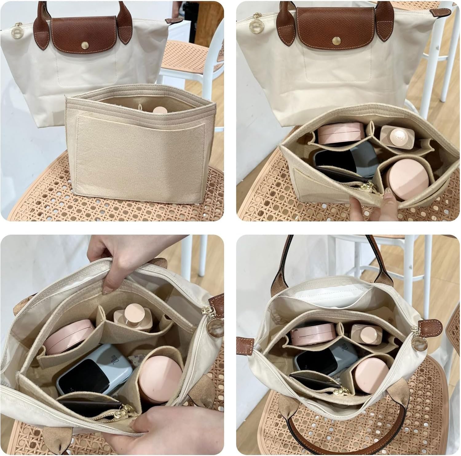 Thumbnail 6 de Sunshine smile Organizer für Longchamp Tasche – Filz-Innenorganizer mit Mehrfachtaschen