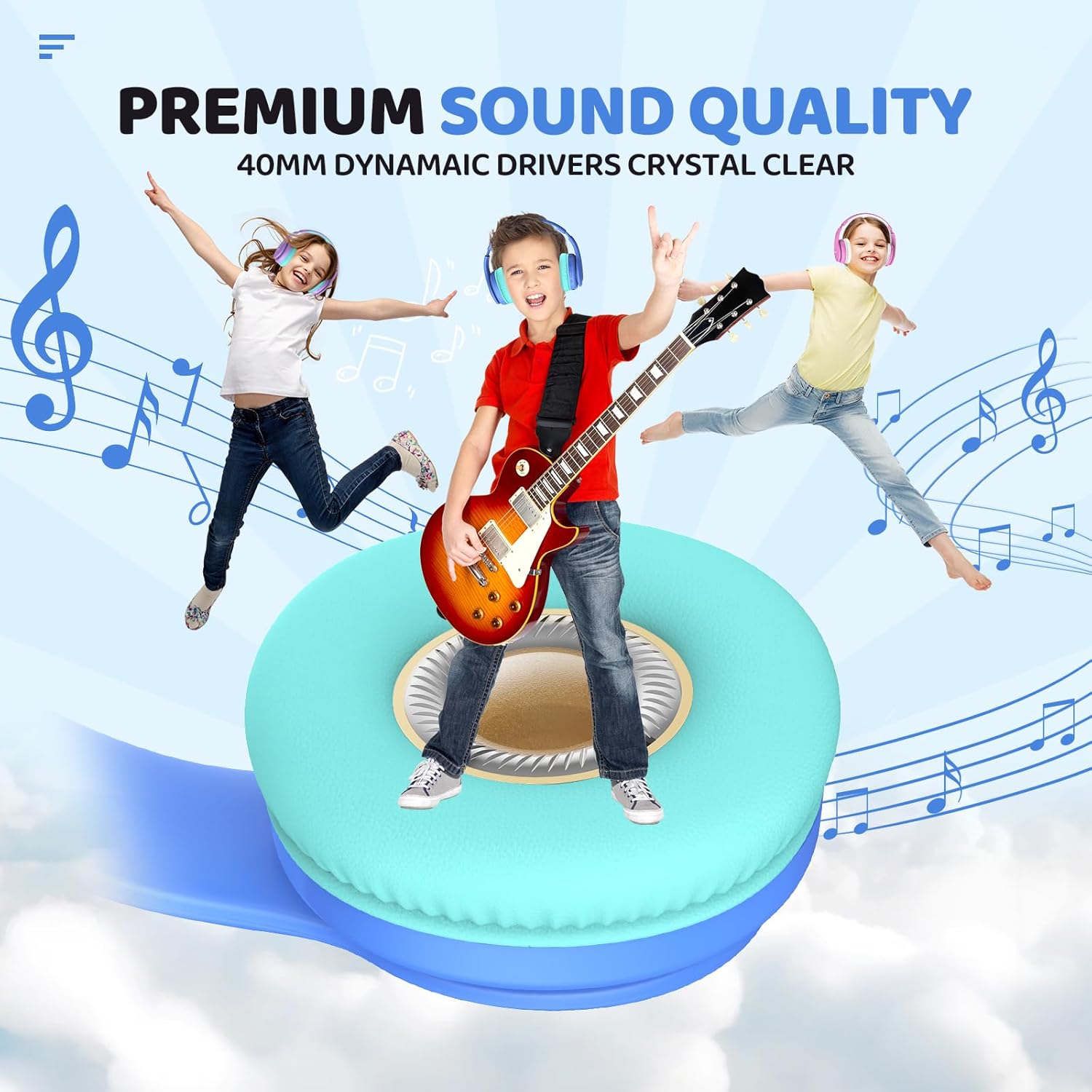 Thumbnail 6 de JoySpark Kids Bluetooth Headphones 60h playtime