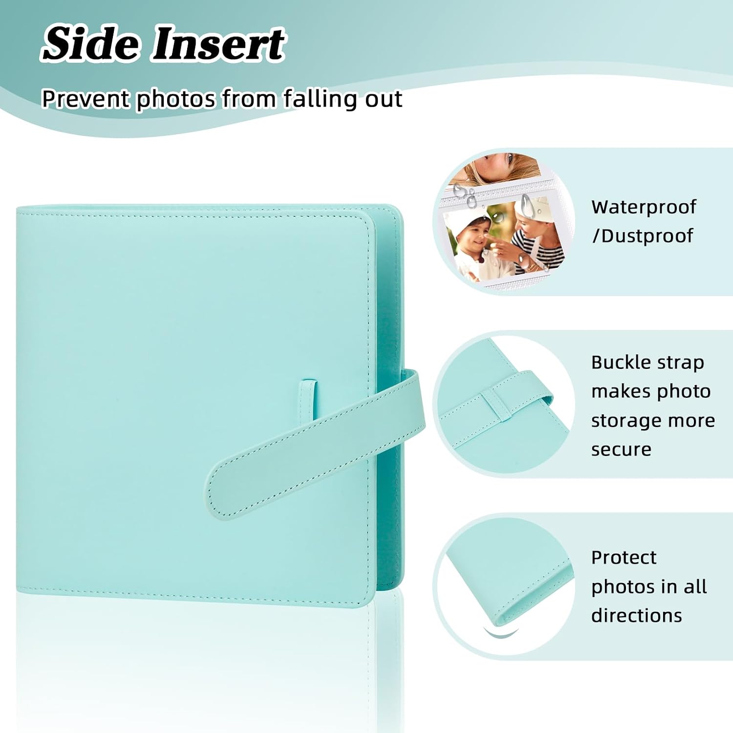 Detalle de 360-Fach Fotoalbum für Fujifilm Instax Mini & Polaroid Snap – 86x54-mm Sofortbildalbum mit transparenter Hülle (grün)