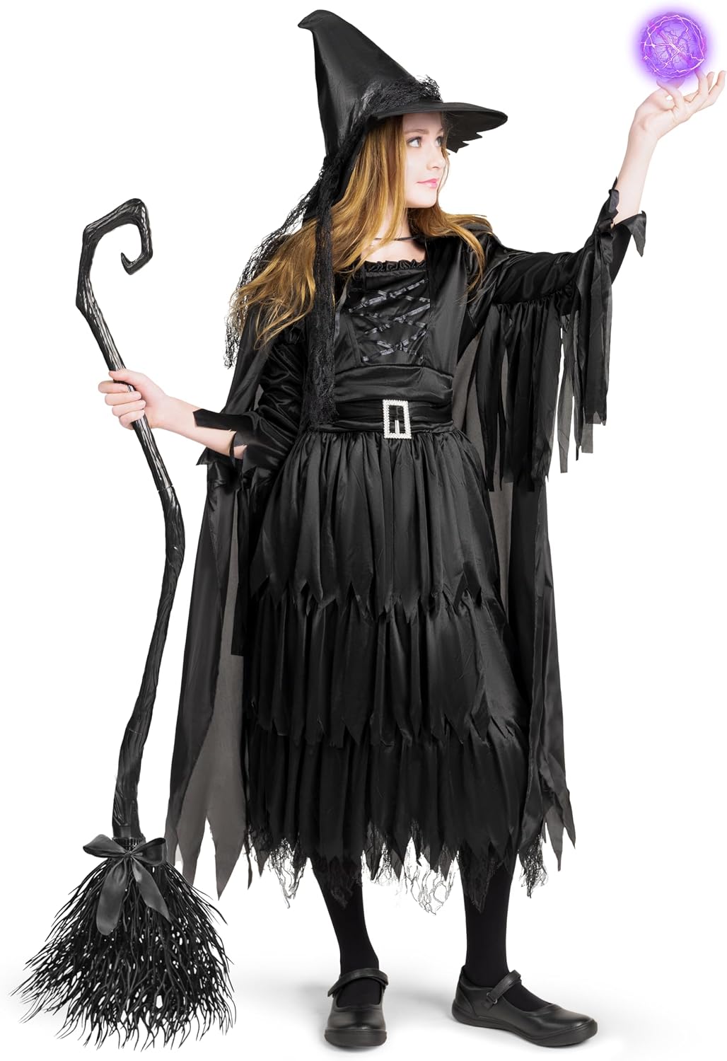Detalle de Spooktacular Creations Classic Kids Witch Costume, Black Gothic Dress