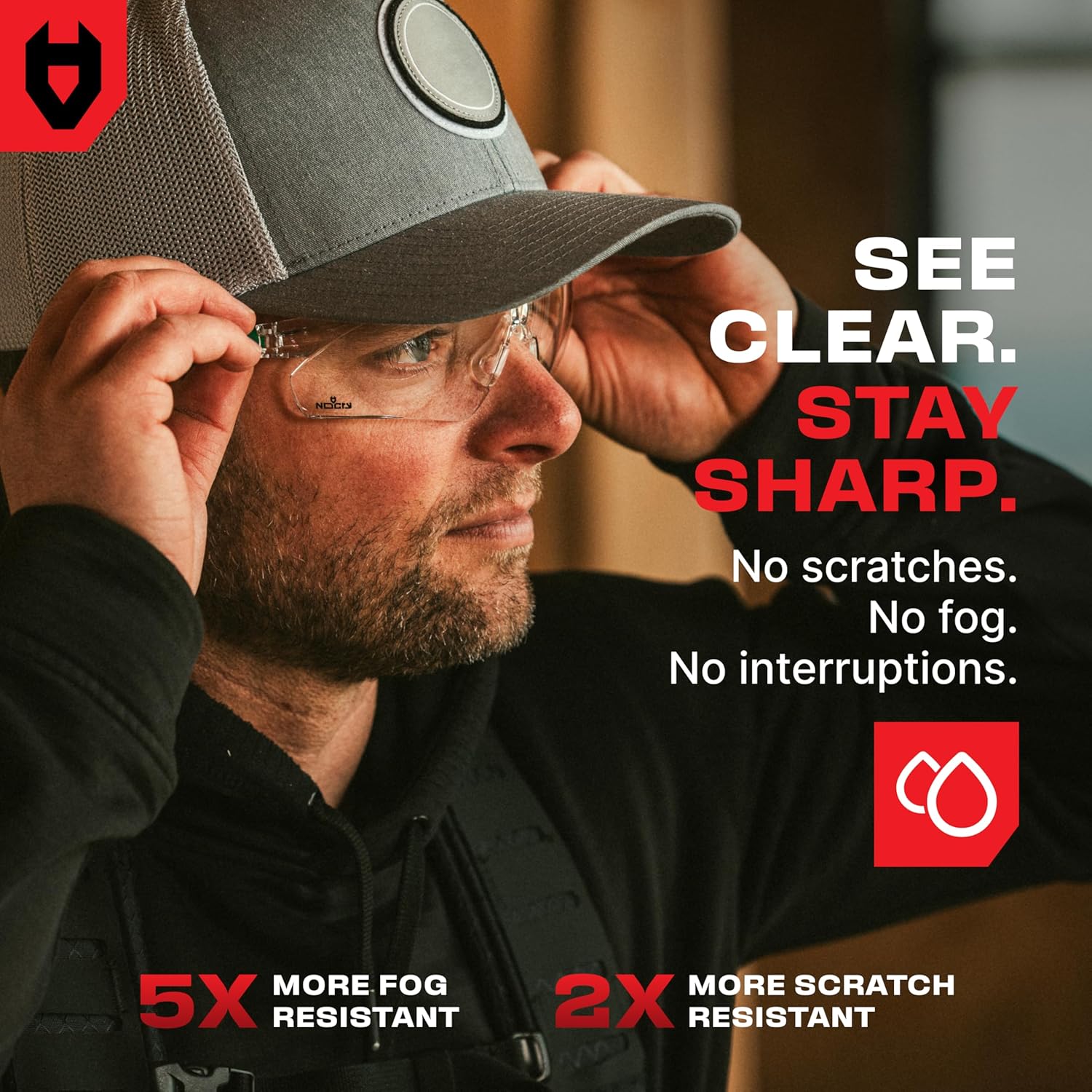 Detalle de NoCry Clear Safety Glasses UV380